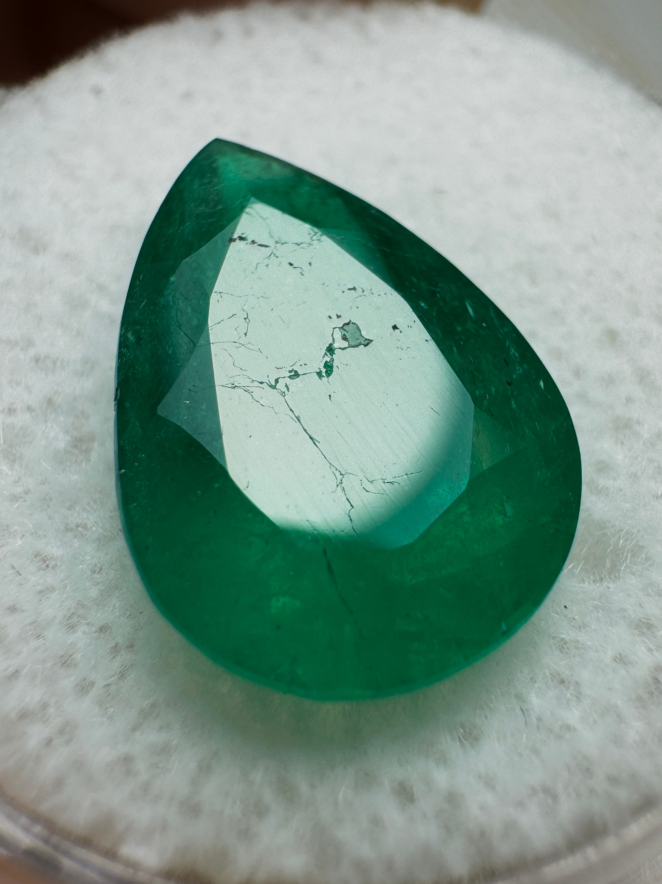 5.0 Carat 14x10 Dark Green Natural Loose Colombian Emerald-Pear Cut - JR Colombian Emeralds