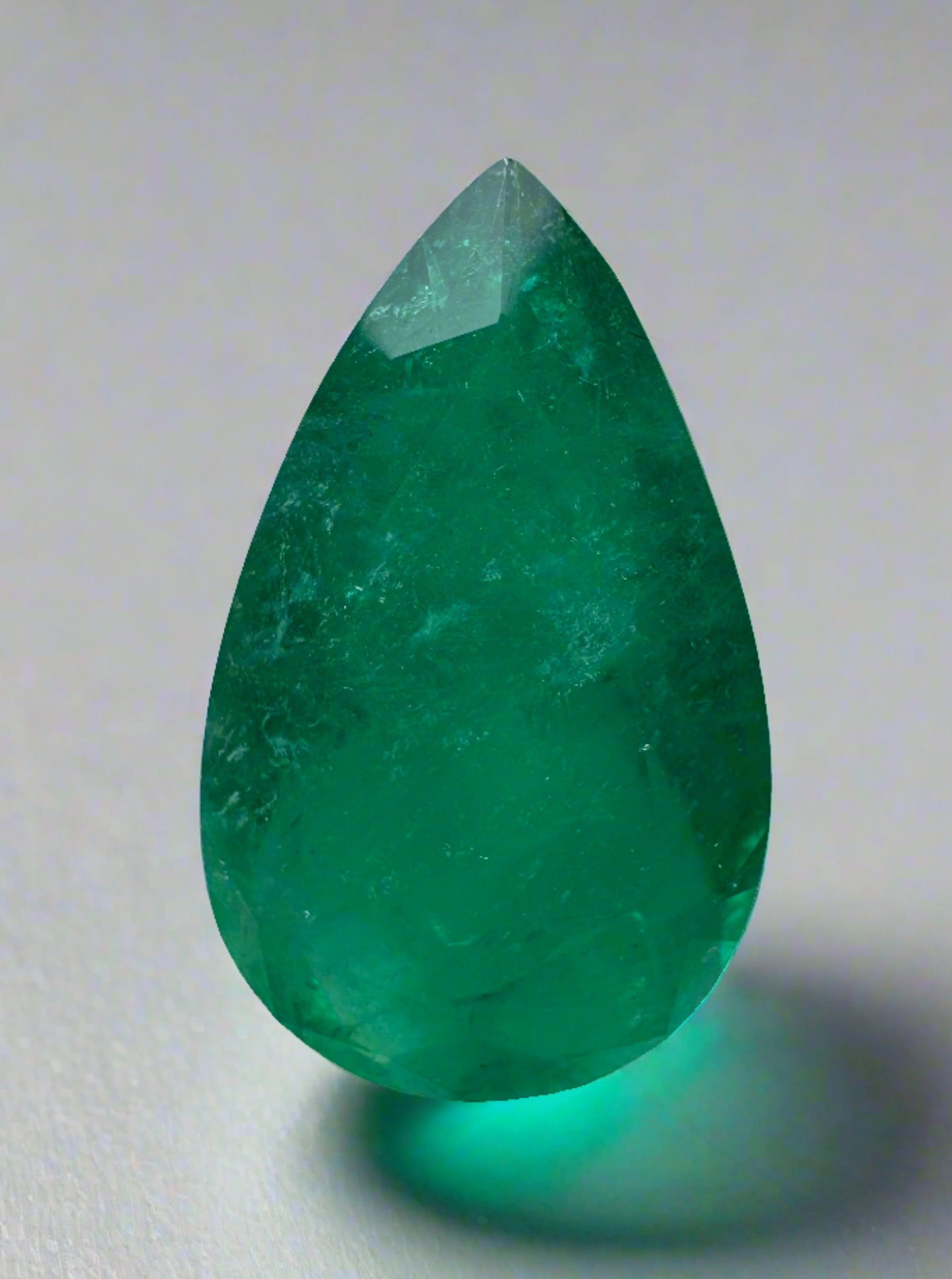 5.64 Carat 17.5x10.5 Dark Muzo Green Natural Loose Colombian Emerald-Pear Cut - JR Colombian Emeralds