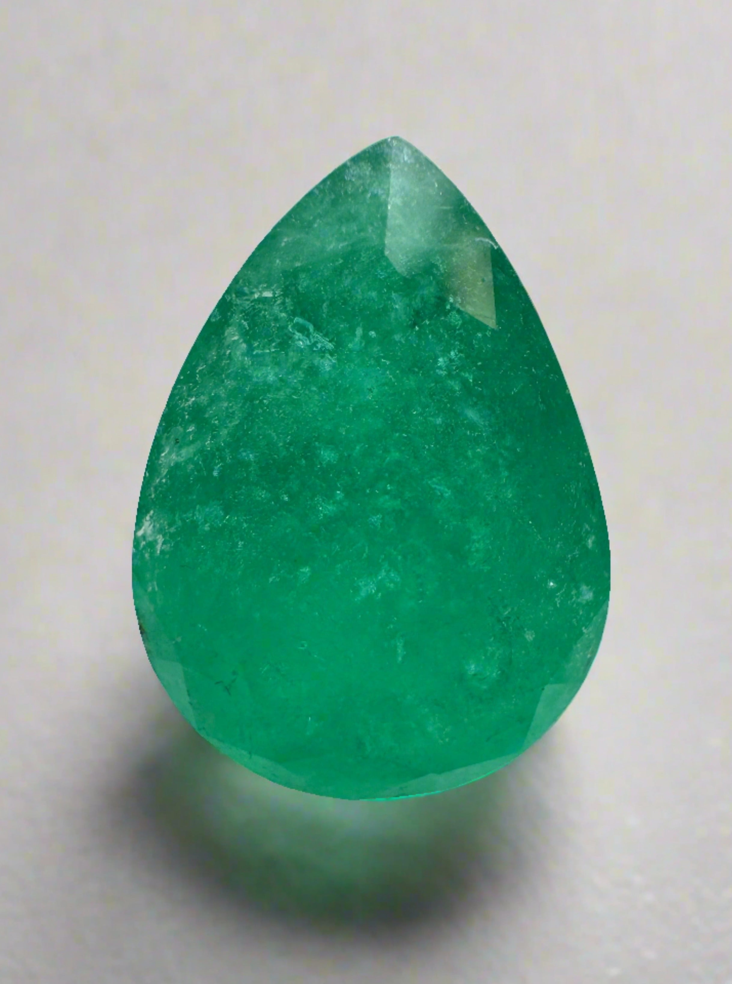 6.59 Carat Forest Natural Loose Colombian Emerald-Pear Cut - JR Colombian Emeralds