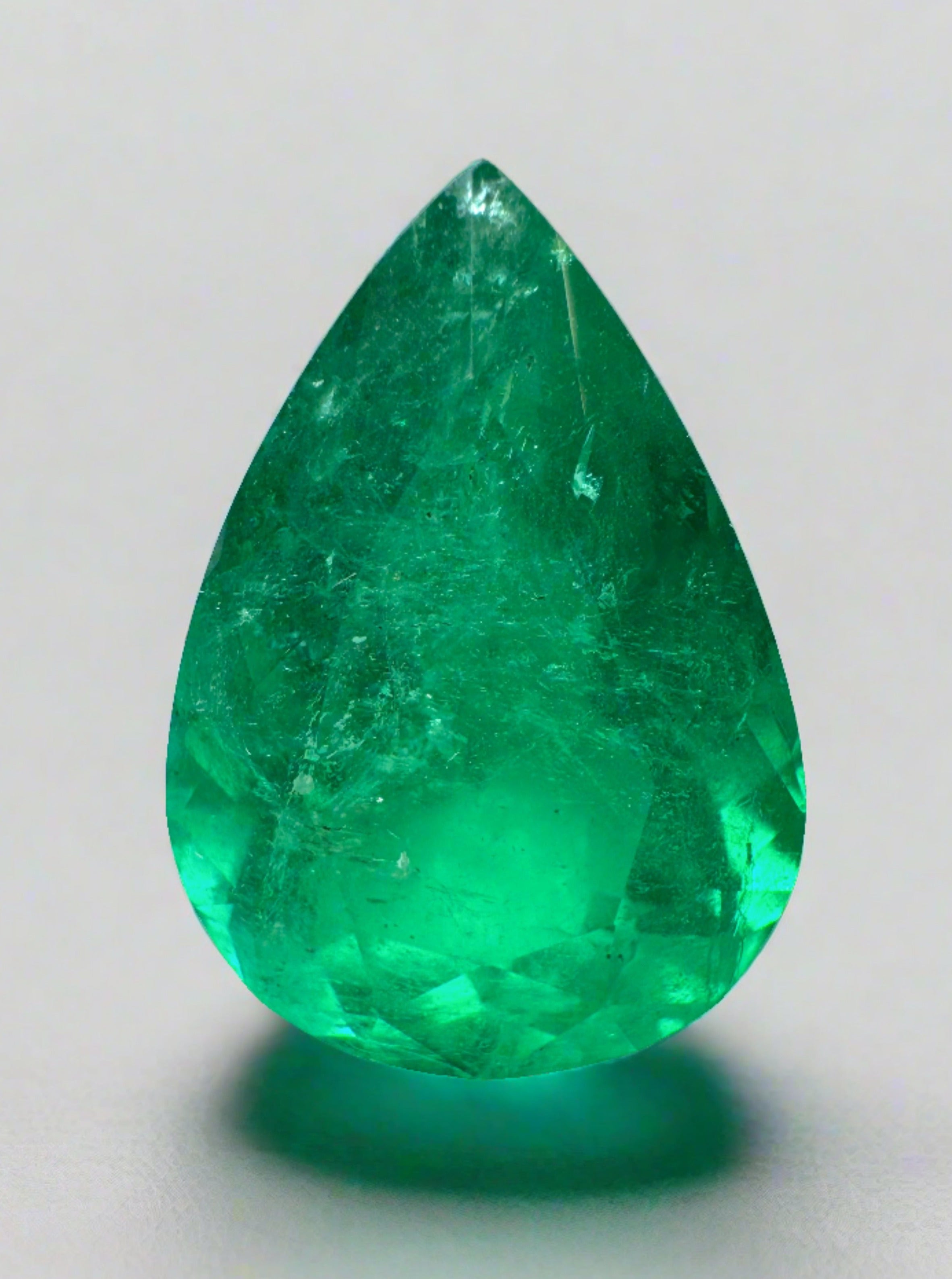 9.40 Carat 17.5x12 Huge Fine Quality Natural Loose Colombian Emerald-Pear Cut - JR Colombian Emeralds