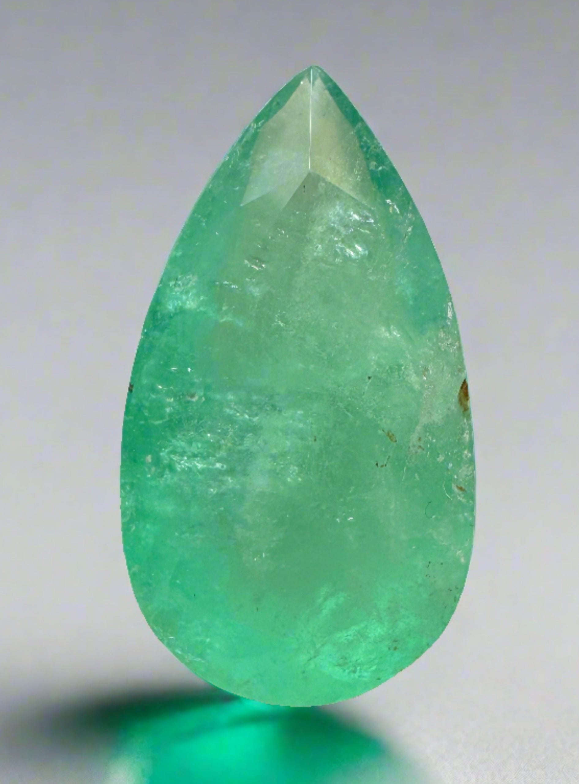 10.89 carat 21x11.5 Huge Natural Loose Colombian Emerald-Pear Cut - JR Colombian Emeralds