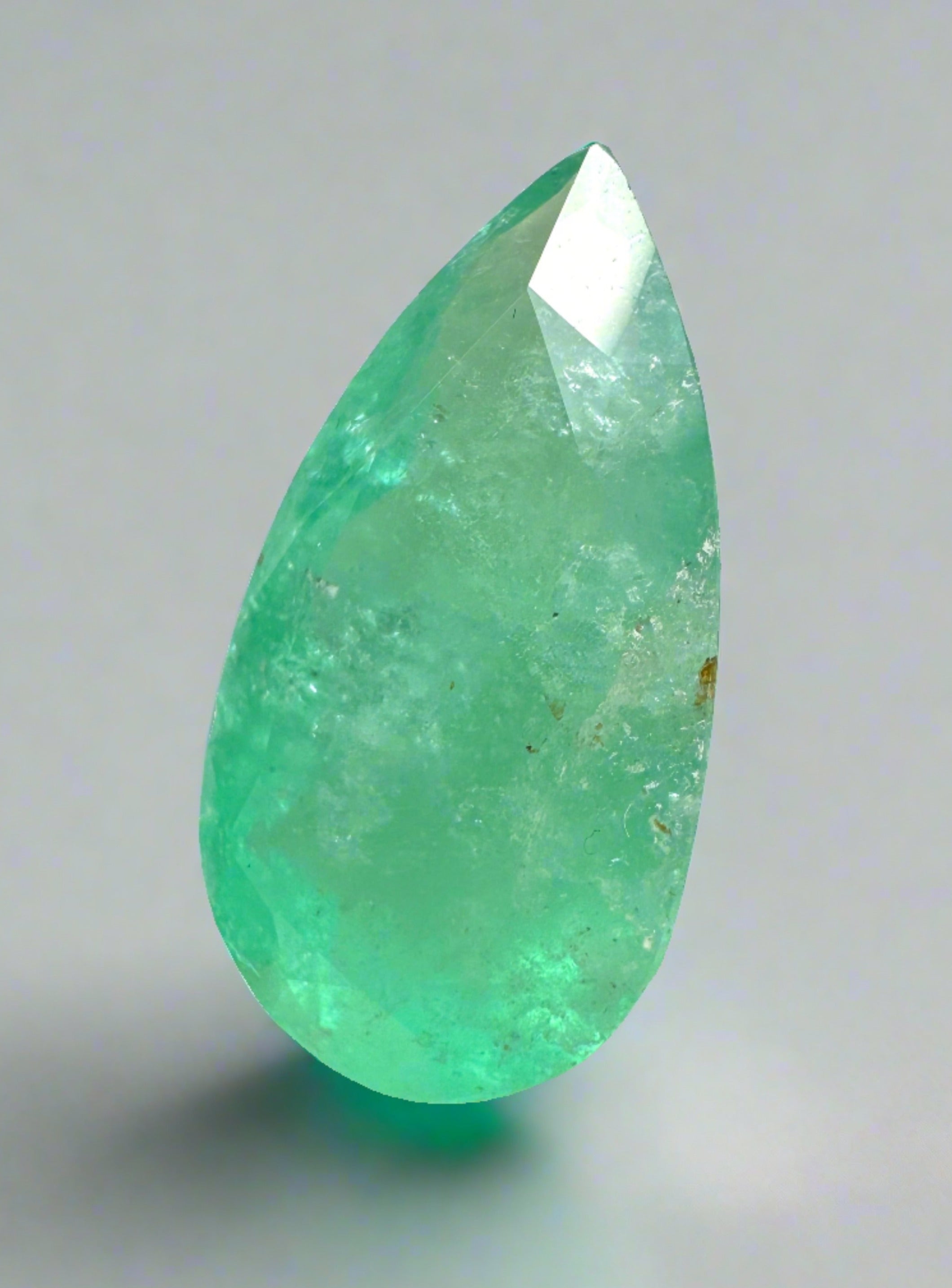 10.89 carat 21x11.5 Huge Natural Loose Colombian Emerald-Pear Cut - JR Colombian Emeralds