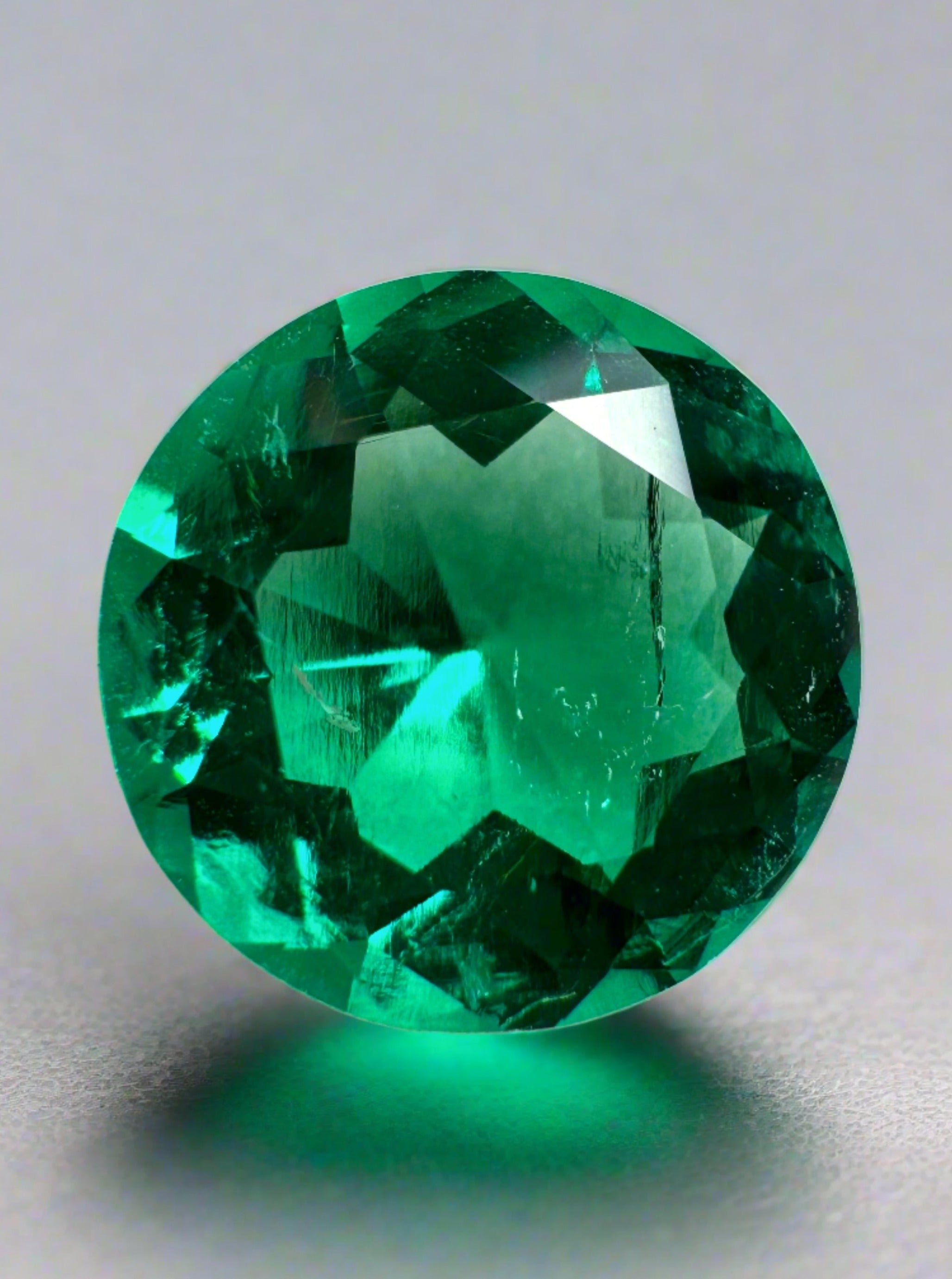 2.71 Carat 10x10 AAA+ Drop of Oil Minor Oil Natural Round Loose Colombian Emerald - JR Colombian Emeralds