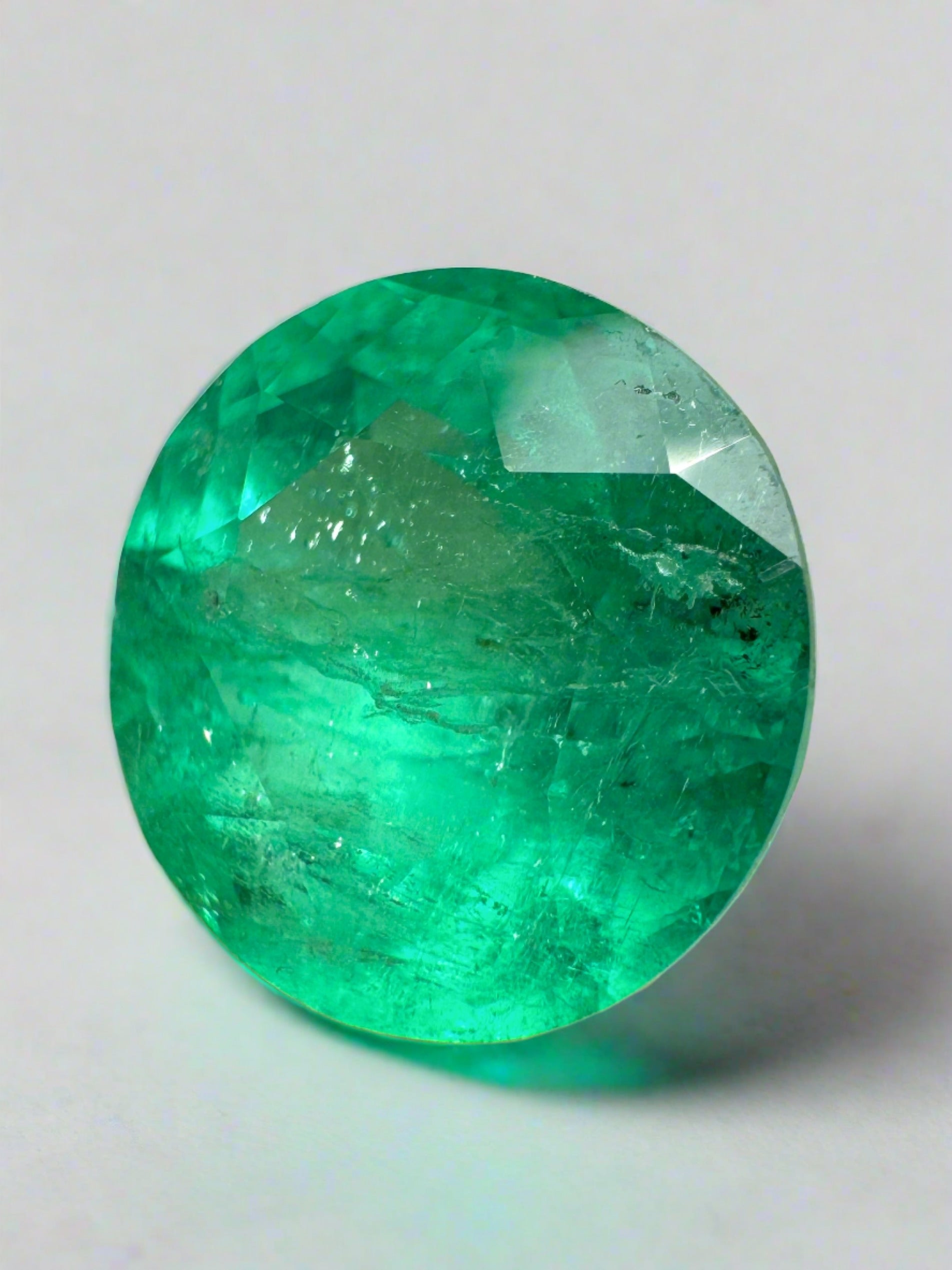 4.50 Carat 11x11 Bluish Green Natural Round Loose Colombian Emerald - JR Colombian Emeralds