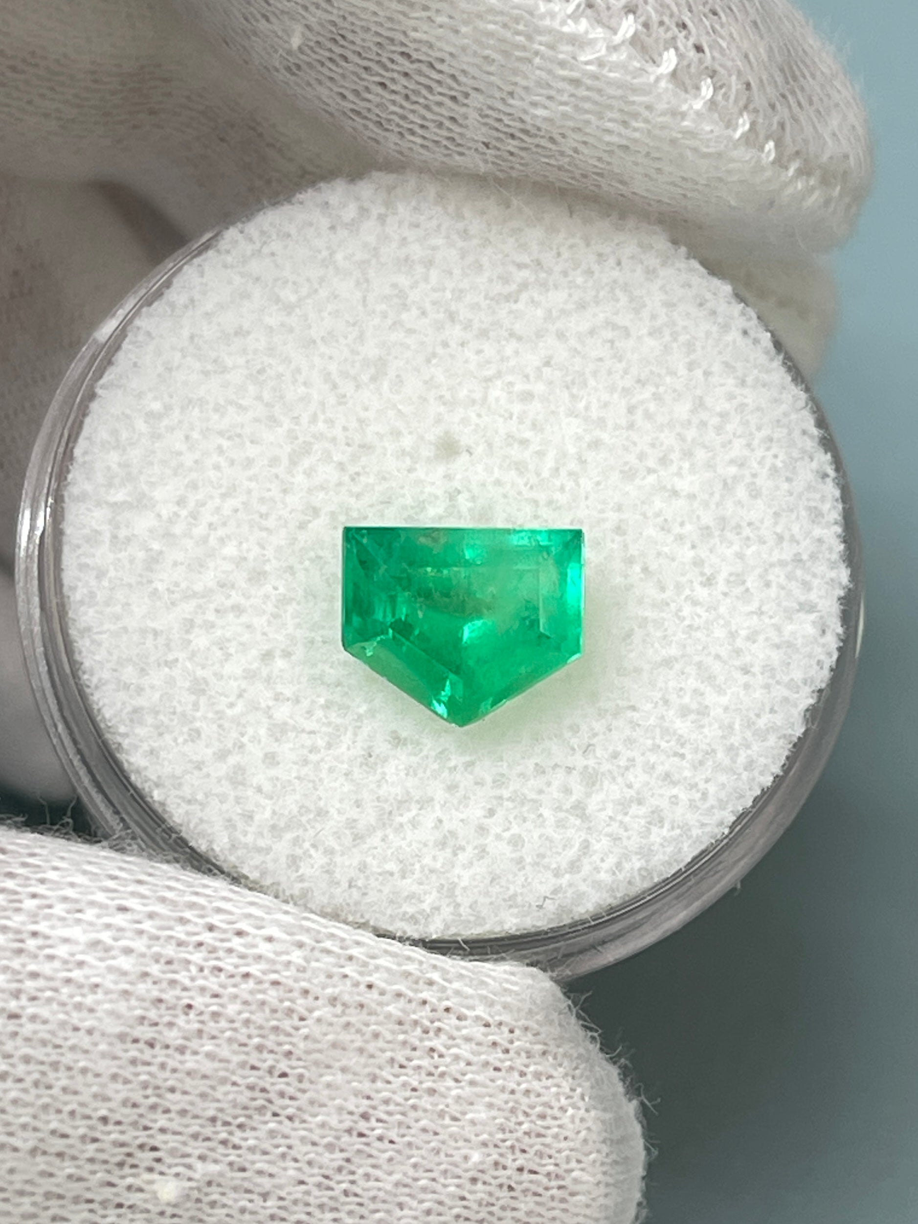 1.51 Carat Fancy Shield Cut Natural Loose Colombian Emerald