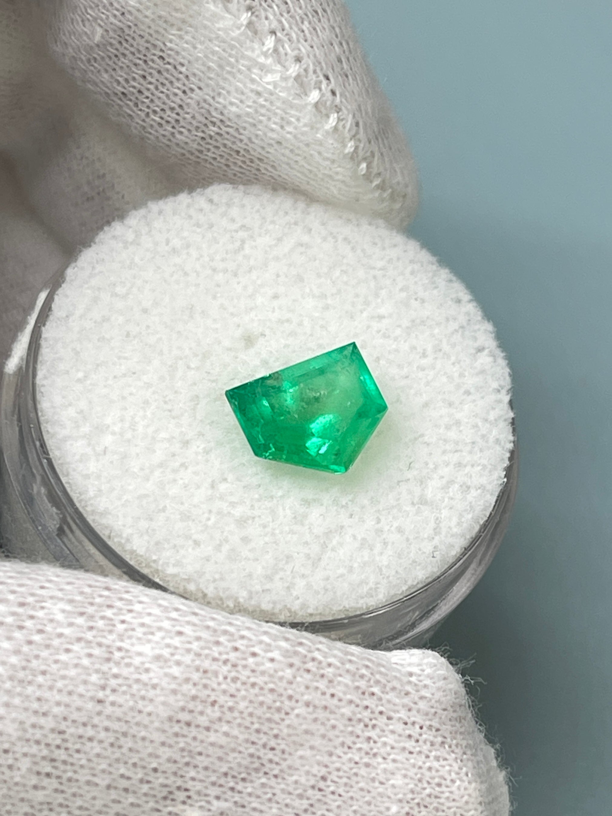 1.51 Carat Fancy Shield Cut Natural Loose Colombian Emerald