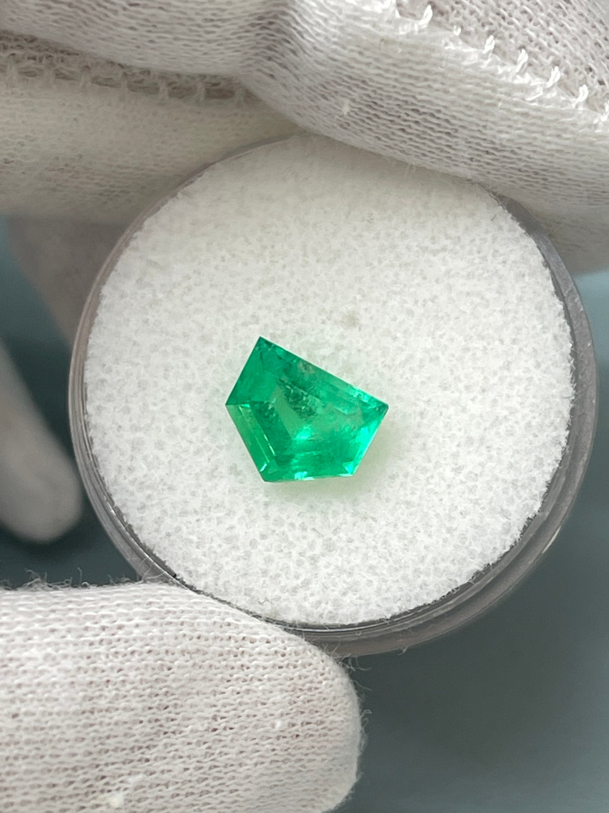 1.51 Carat Fancy Shield Cut Natural Loose Colombian Emerald