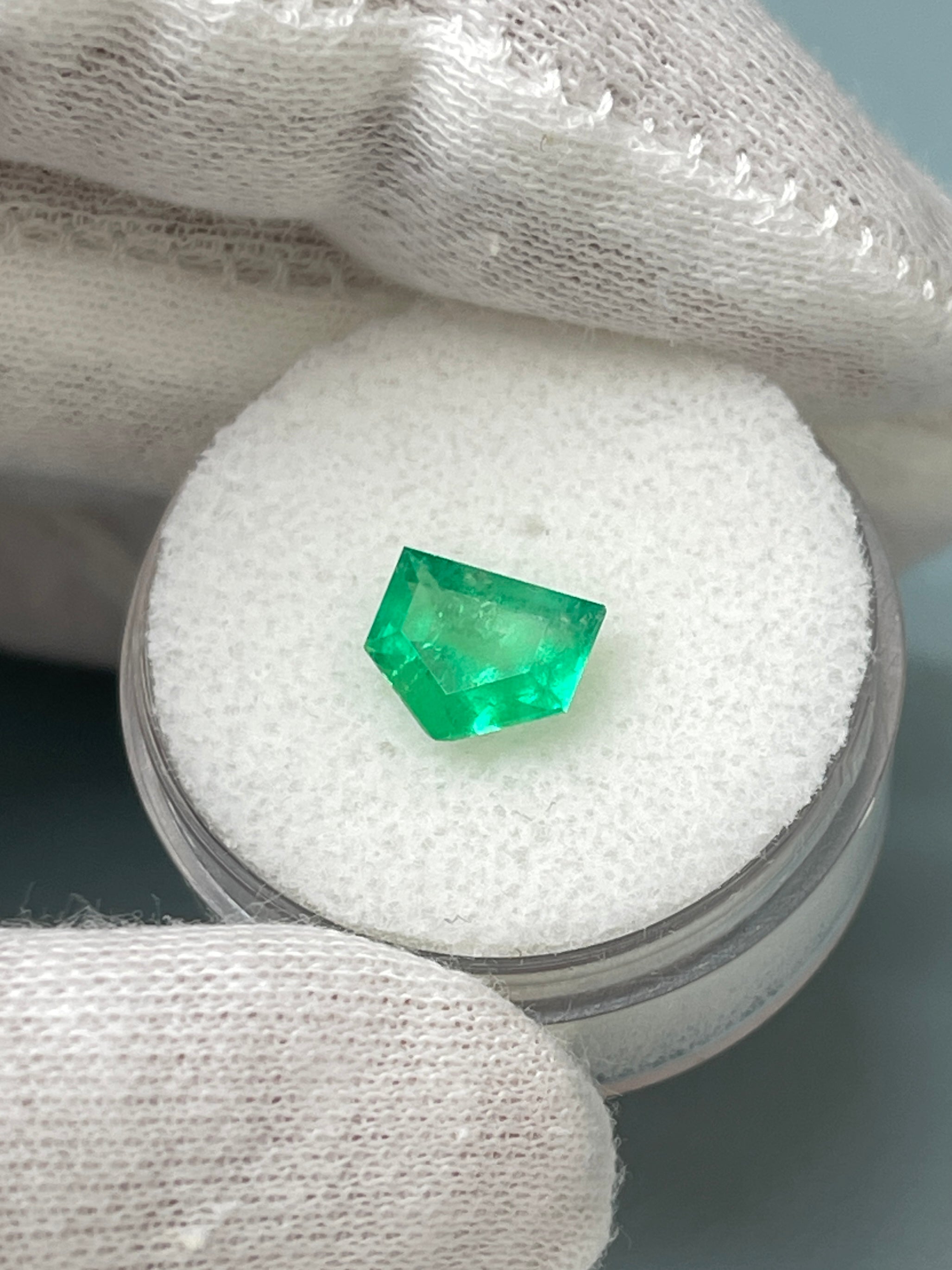 1.51 Carat Fancy Shield Cut Natural Loose Colombian Emerald