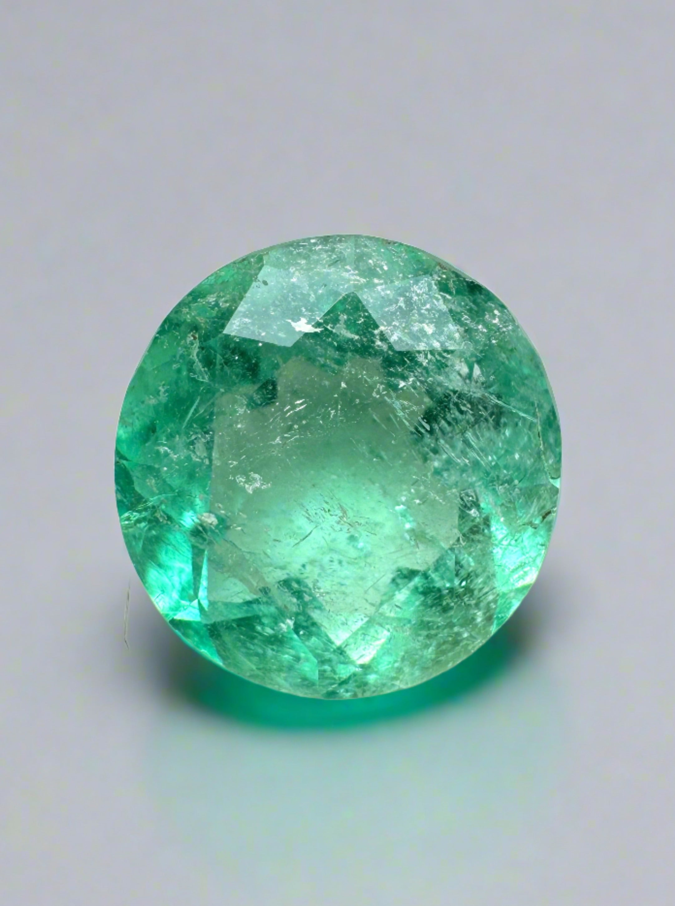 3.04 Carat 9.5x9.5 Medium Green Natural Round Loose Colombian Emerald - JR Colombian Emeralds