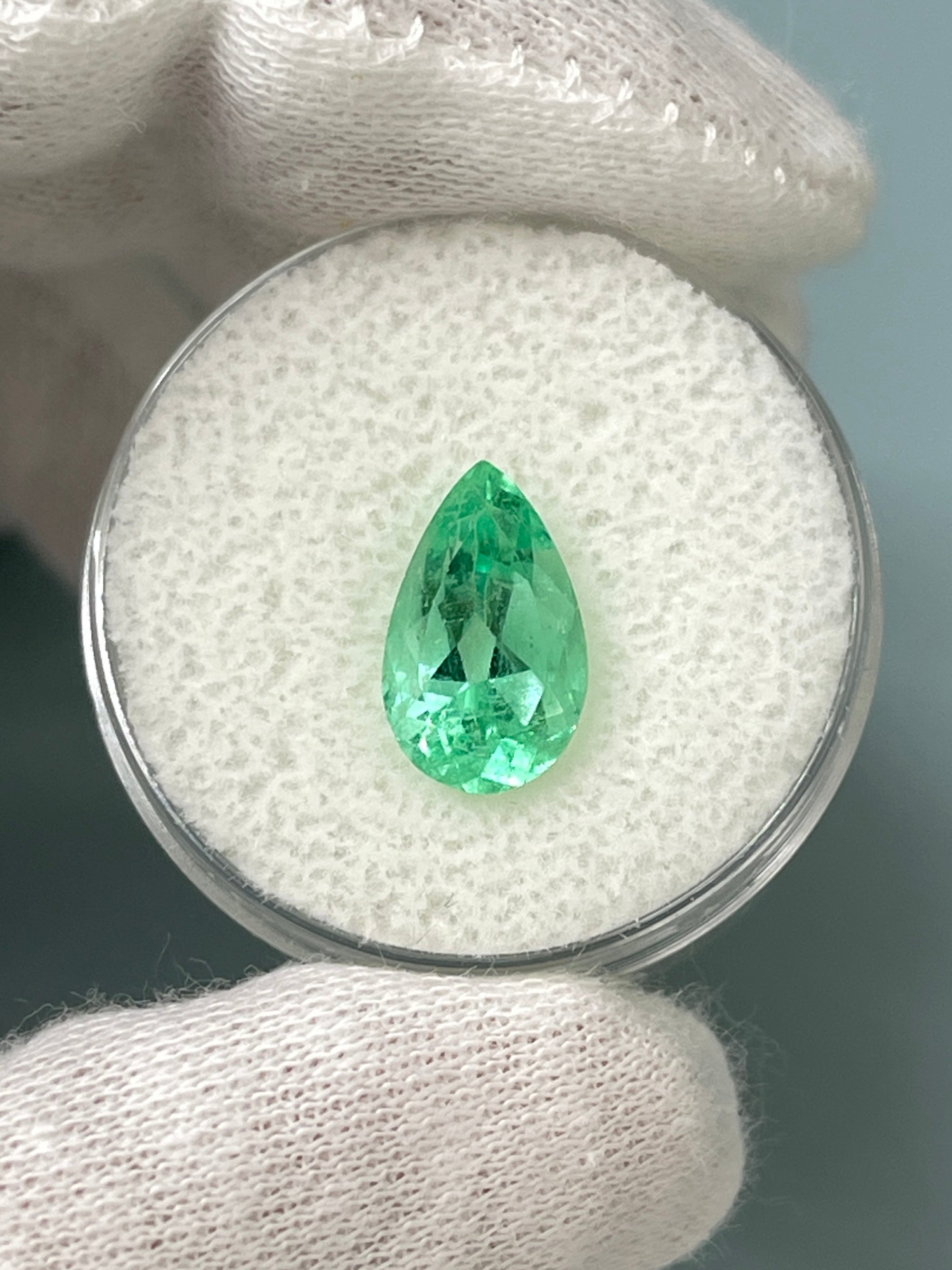 2.59 carat Transparent Natural Loose Colombian Emerald-Pear Cut