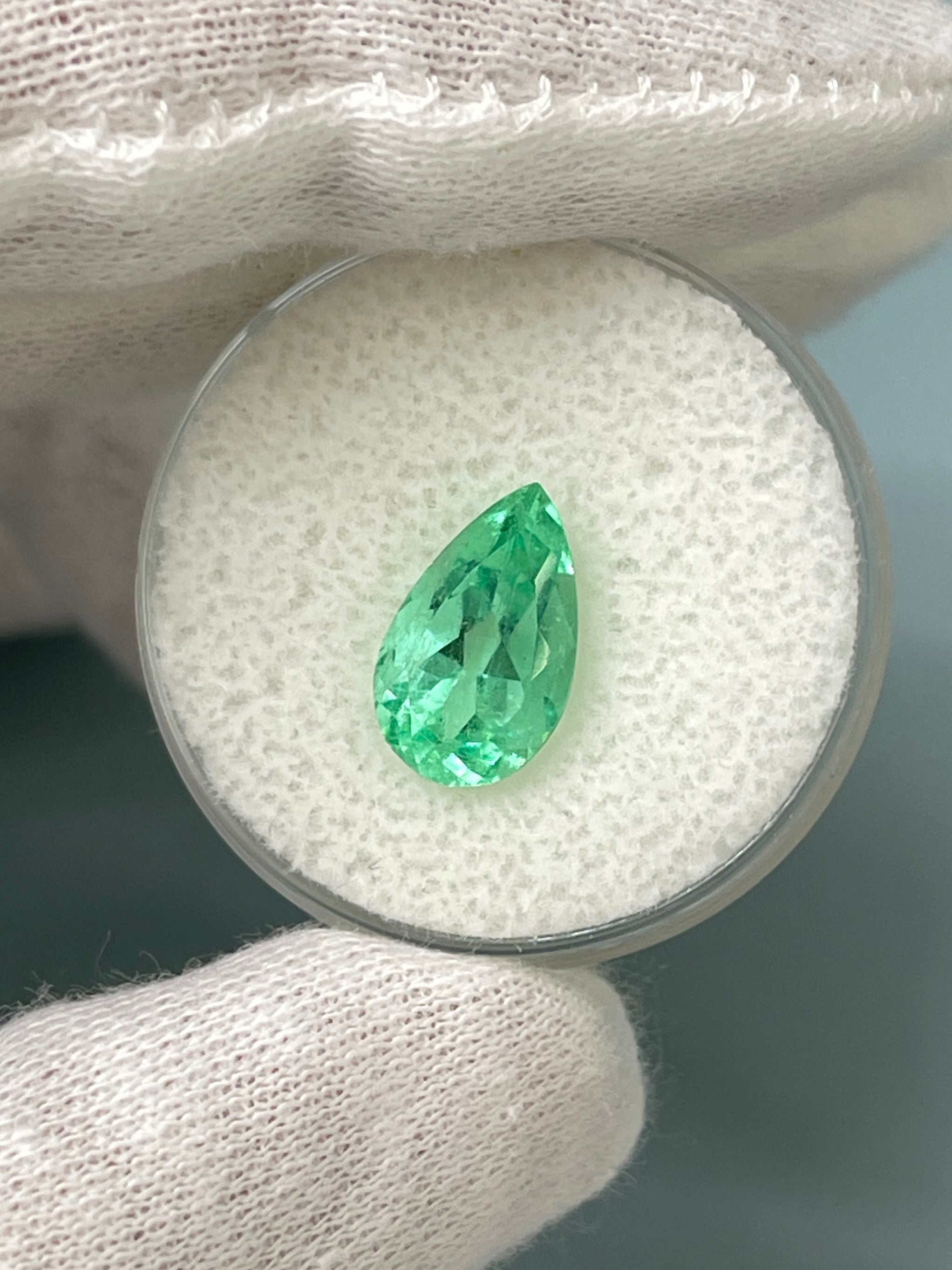 2.59 carat Transparent Natural Loose Colombian Emerald-Pear Cut