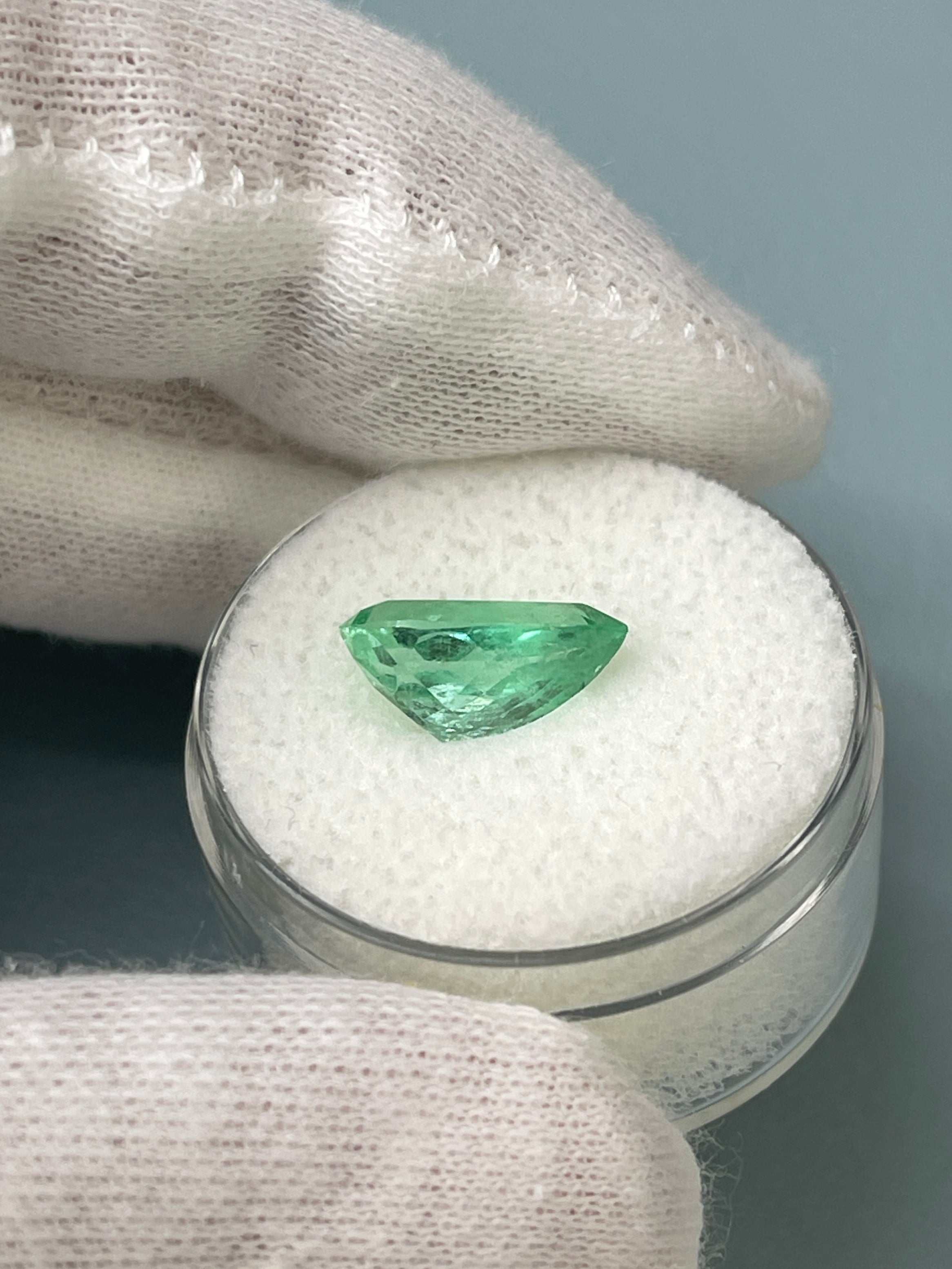 2.59 carat Transparent Natural Loose Colombian Emerald-Pear Cut