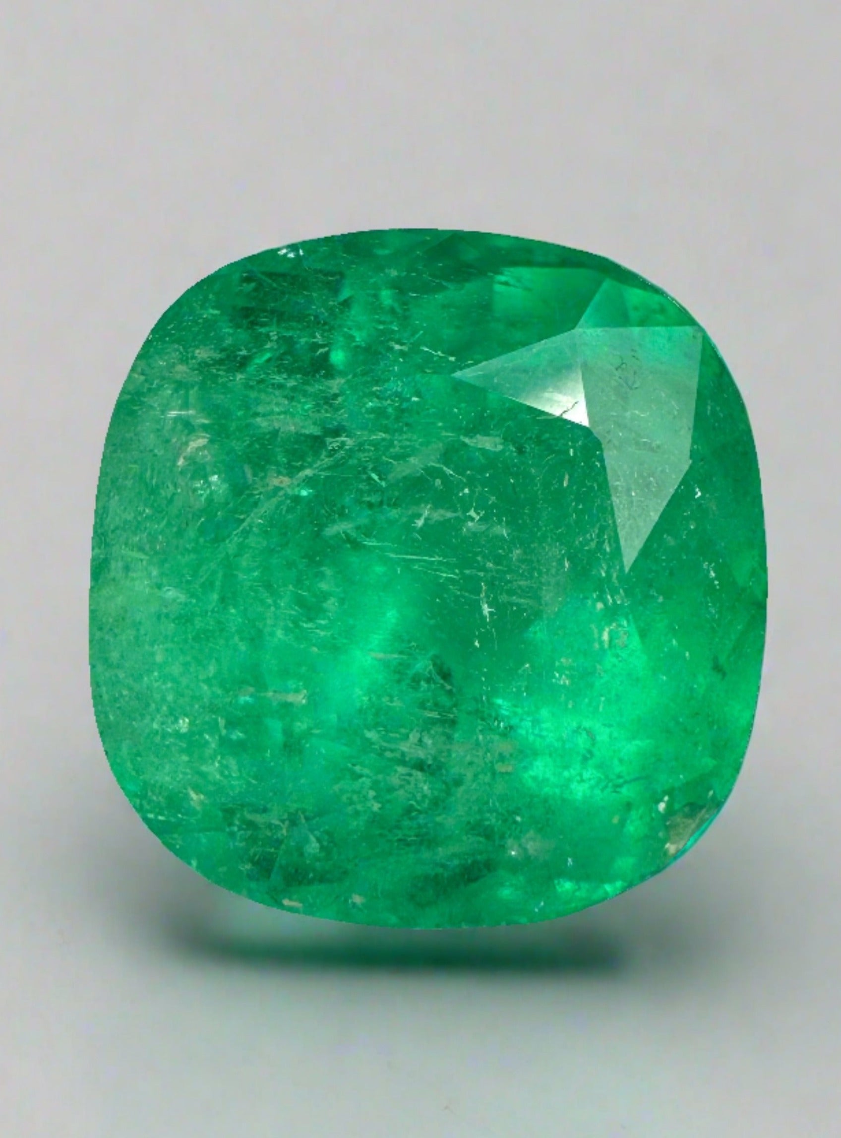 5.83 Carat 11x11 Classic Green Natural Loose Colombian Emerald-Cushion Cut - JR Colombian Emeralds