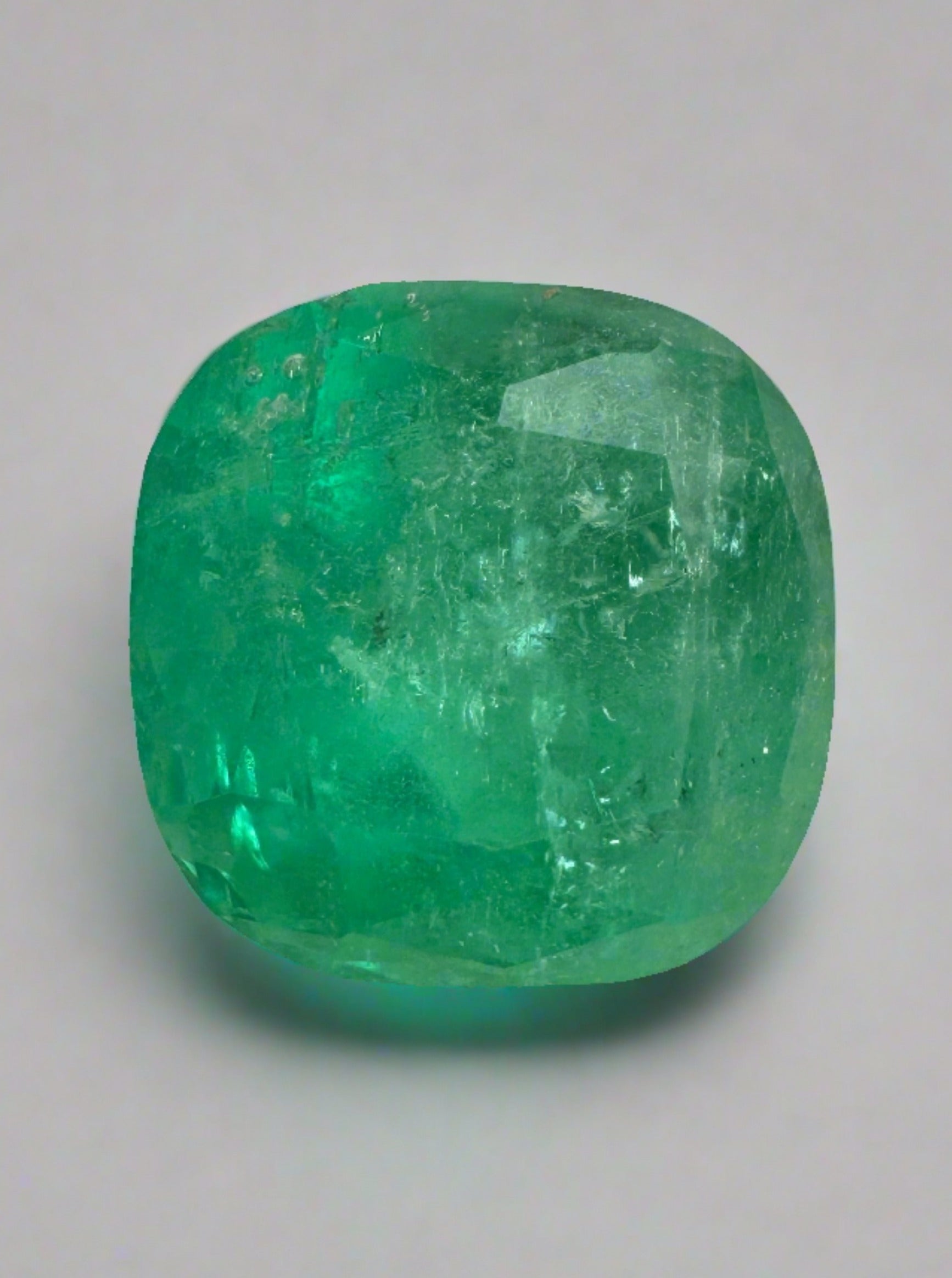 5.95 Carat 10.5x10.5 Green Natural Loose Colombian Emerald-Cushion Cut - JR Colombian Emeralds