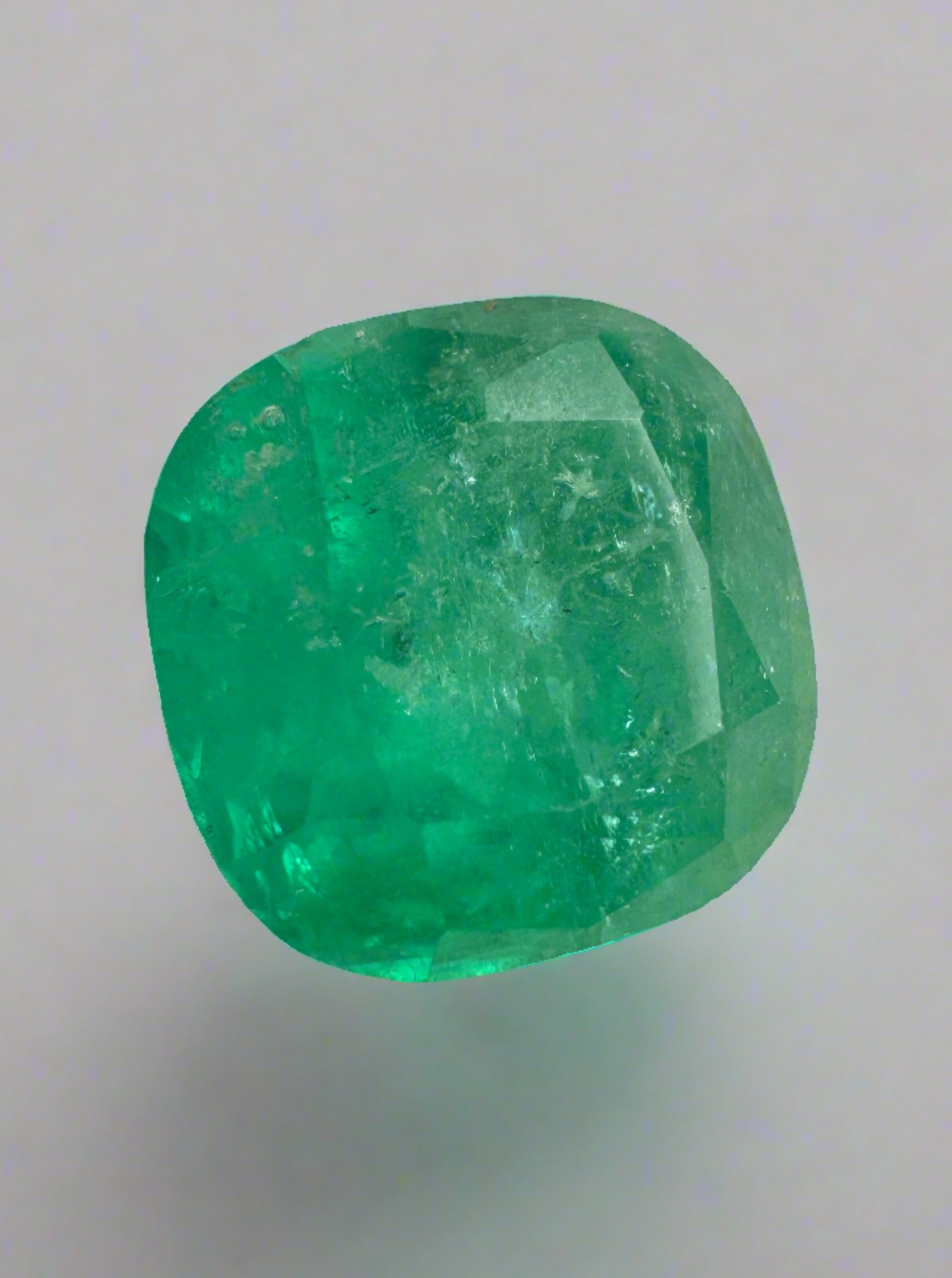 5.95 Carat 10.5x10.5 Green Natural Loose Colombian Emerald-Cushion Cut - JR Colombian Emeralds