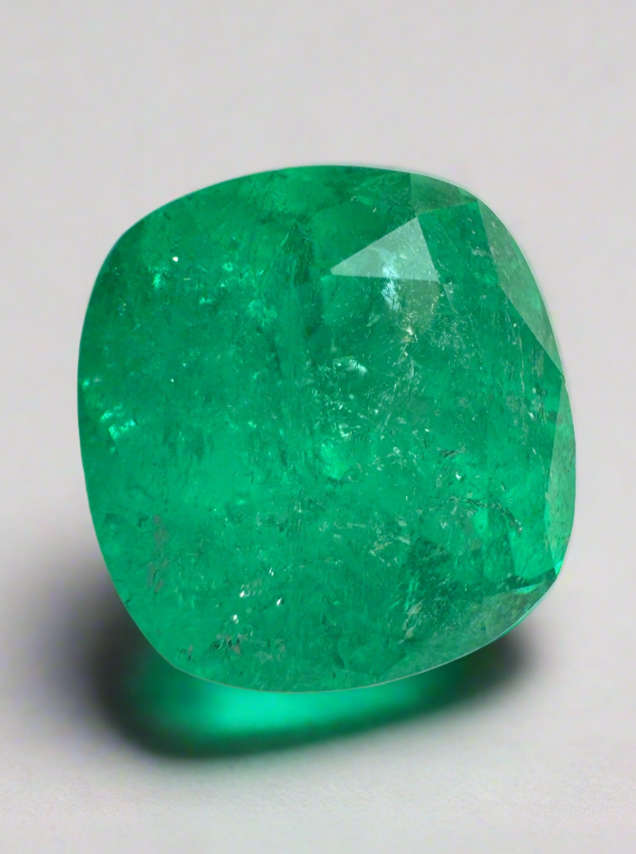 6.97 Carat Rich Green Natural Loose Colombian Emerald-Cushion Cut - JR Colombian Emeralds