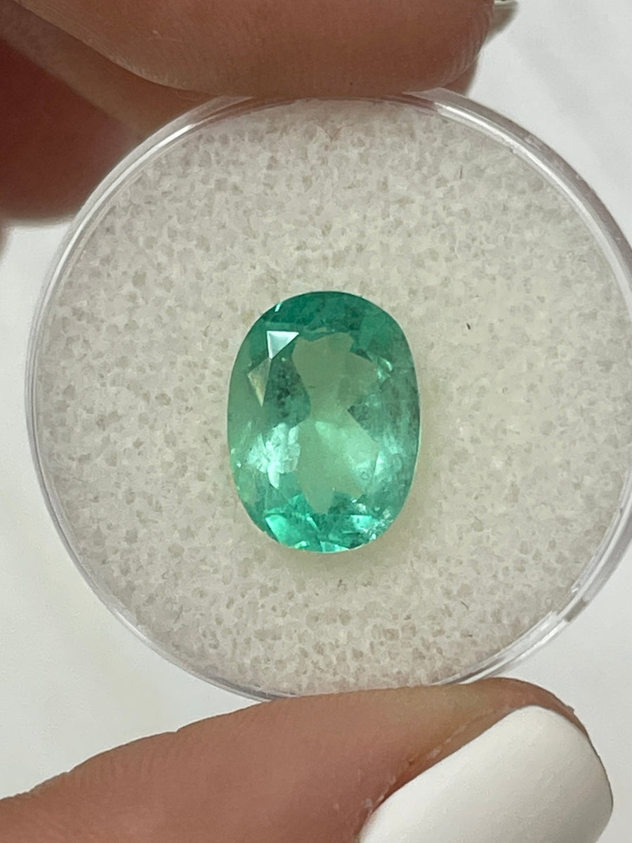 Gorgeous 3.03 Carat Oval Colombian Emerald - Light Green Shade