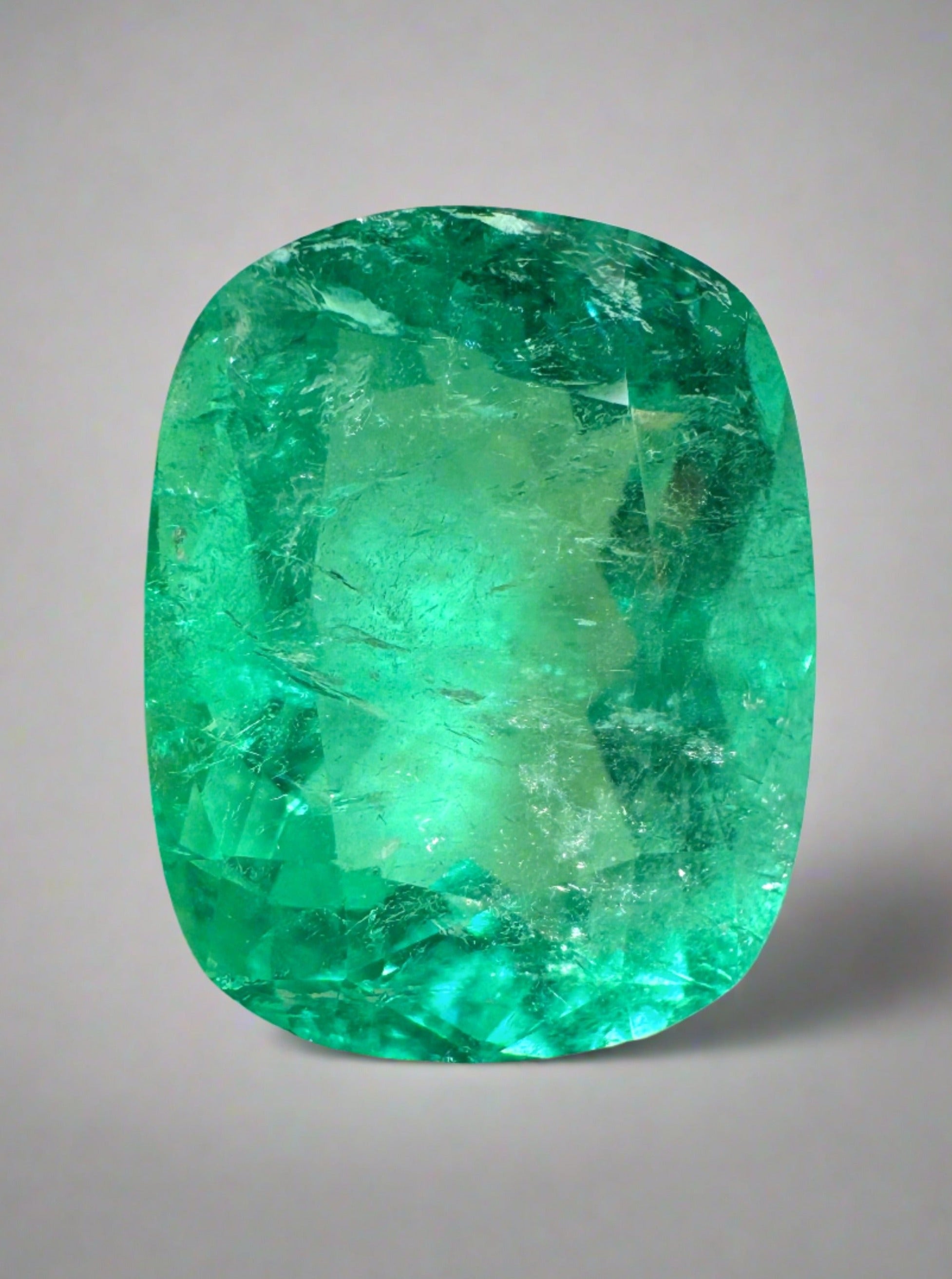 4.80 Carat 12x10 Medium Green Natural Loose Colombian Emerald-Elongated Cushion Cut - JR Colombian Emeralds