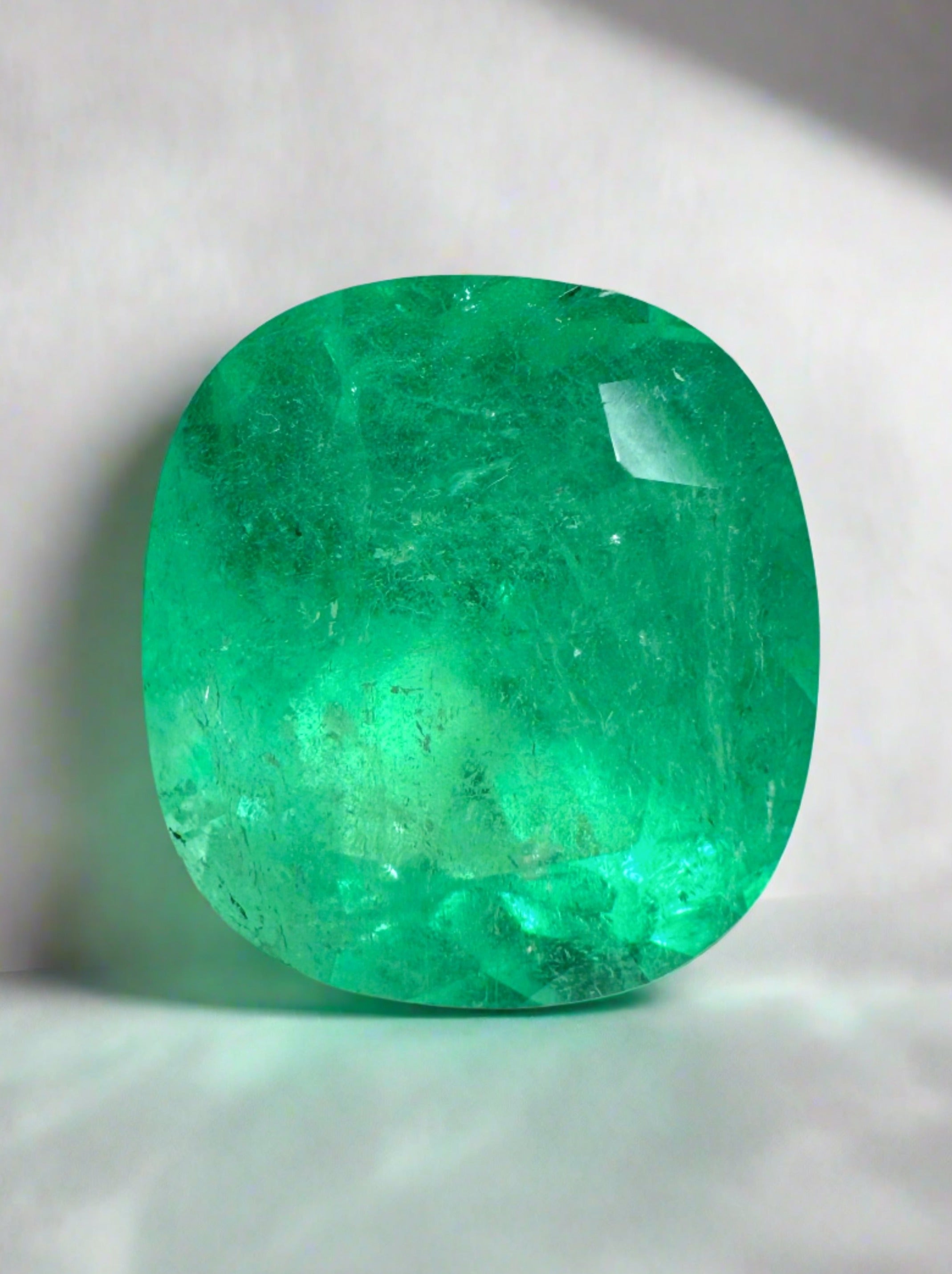 5.07 Carat 11x10.5 Green Natural Loose Colombian Emerald-Cushion Cut - JR Colombian Emeralds