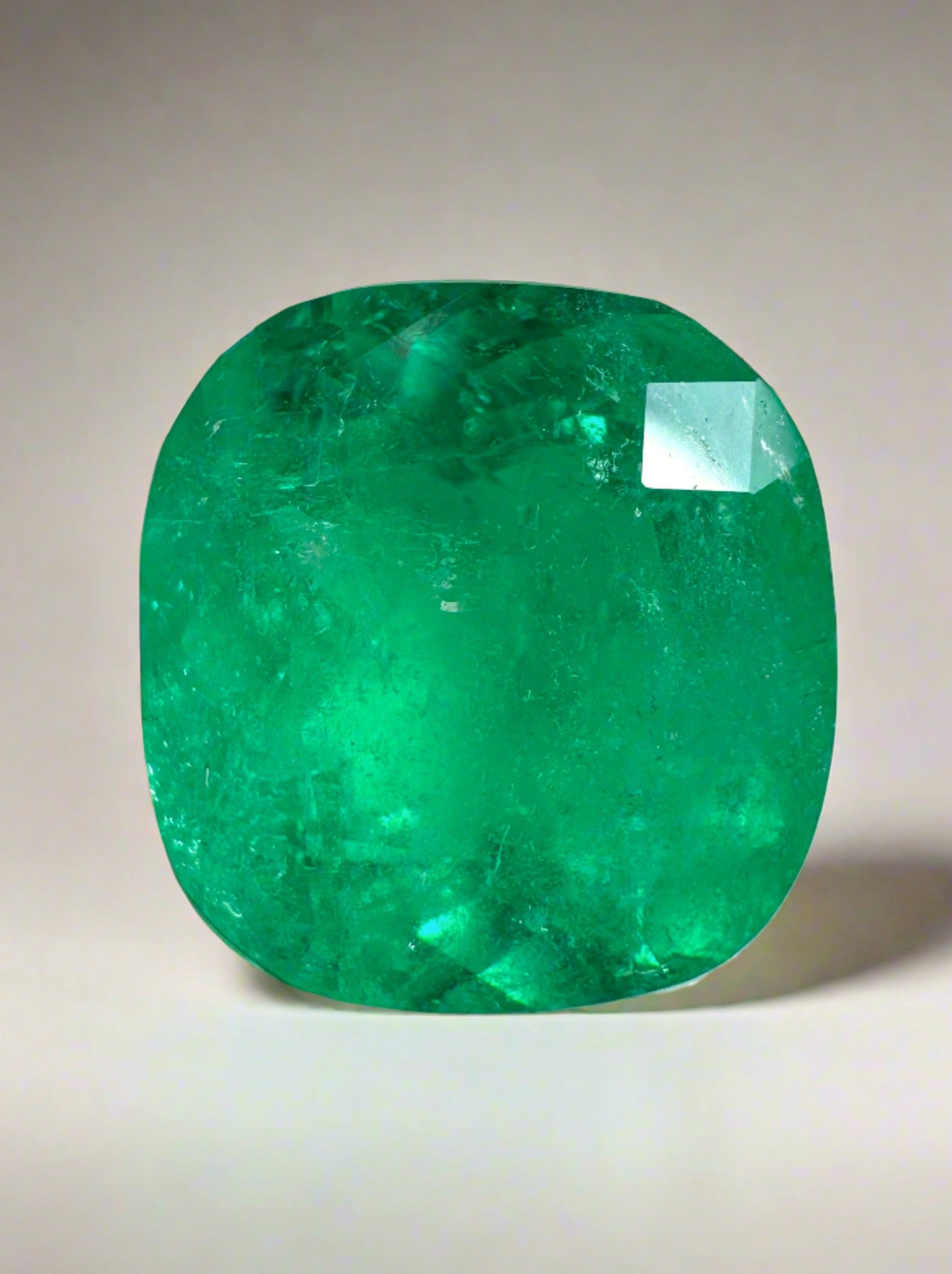 5.43 Carat Medium Green Natural Loose Colombian Emerald-Cushion Cut - JR Colombian Emeralds