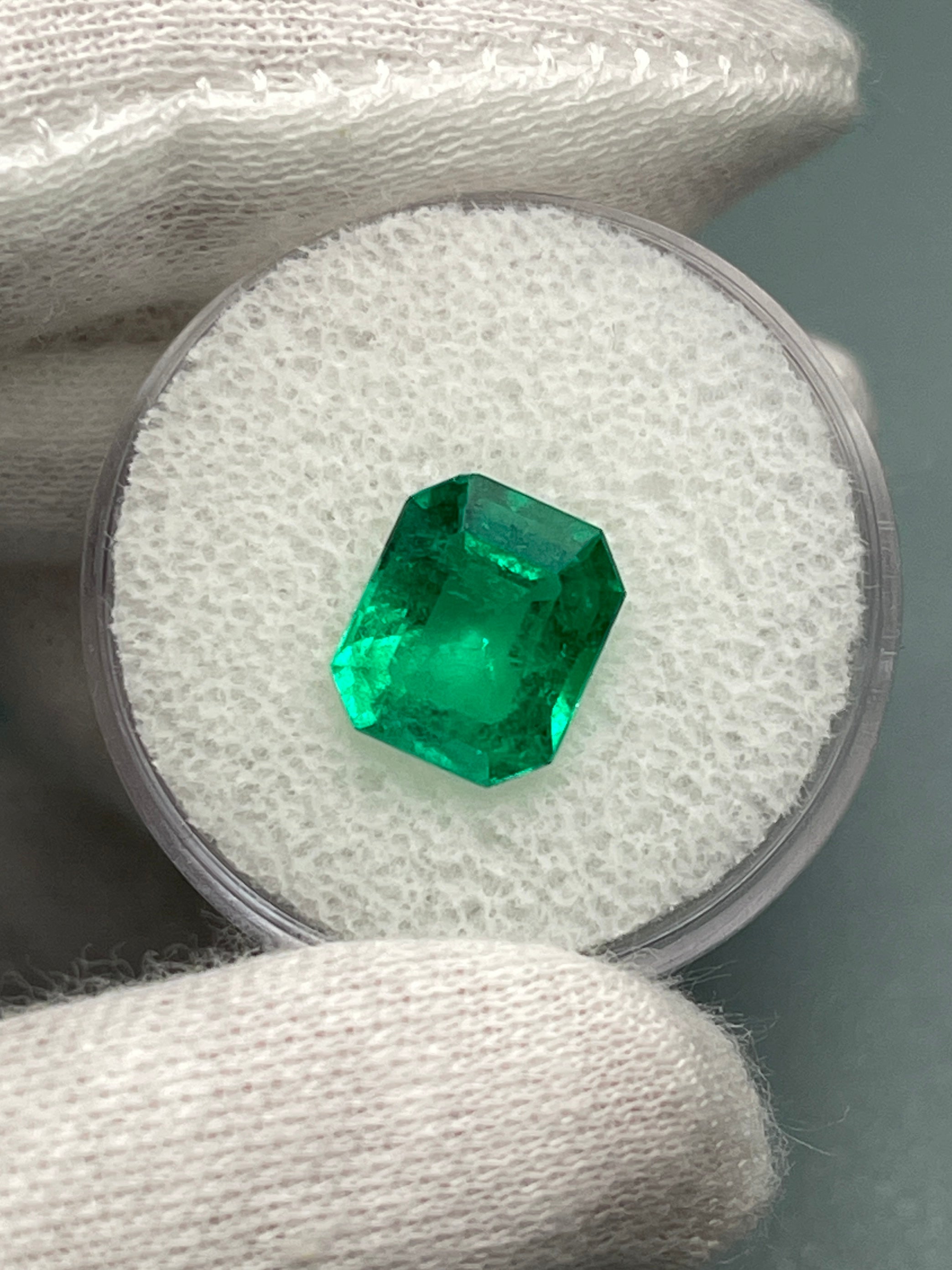 3.12 Carat Pure Muzo Green Natural Loose Colombian Emerald-Emerald Cut