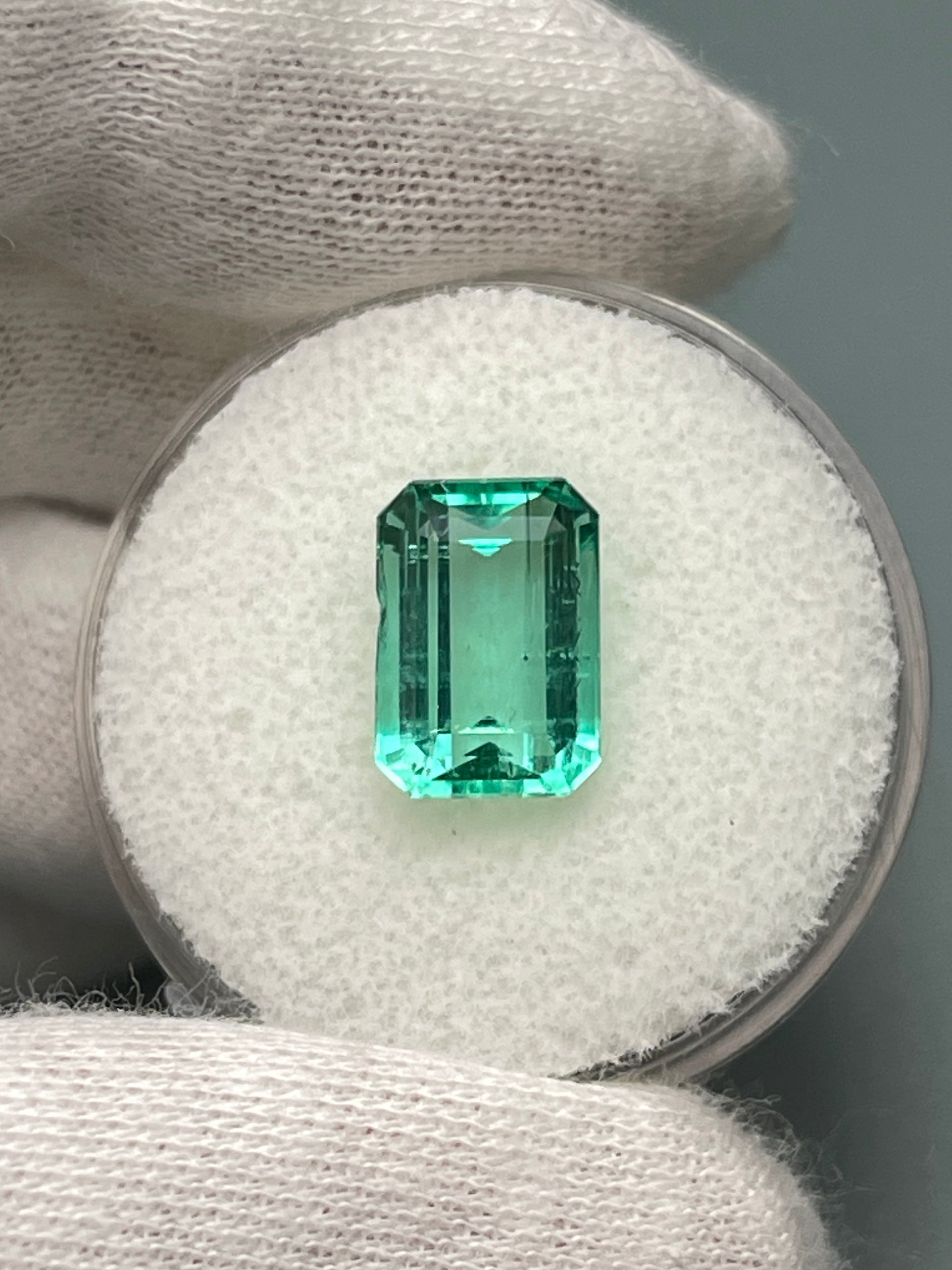 3.76 Carat 11x8 Chipped Crystal Clear Green Natural Loose Colombian Emerald-Emerald Cut