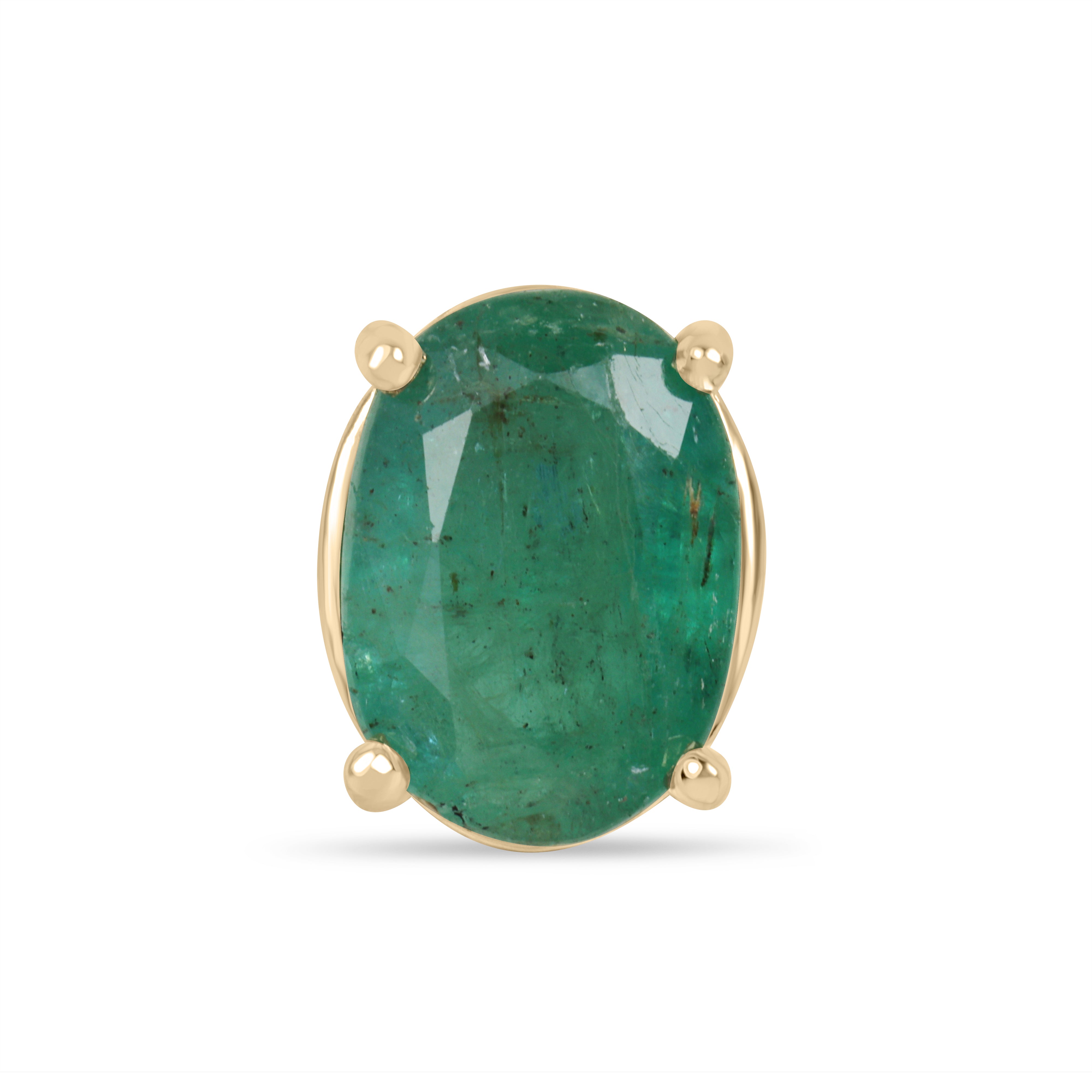 2.15 carat solitaire emerald oval slider necklace in 14K gold by JR Colombian Emeralds, featuring a sparkling emerald pendant.