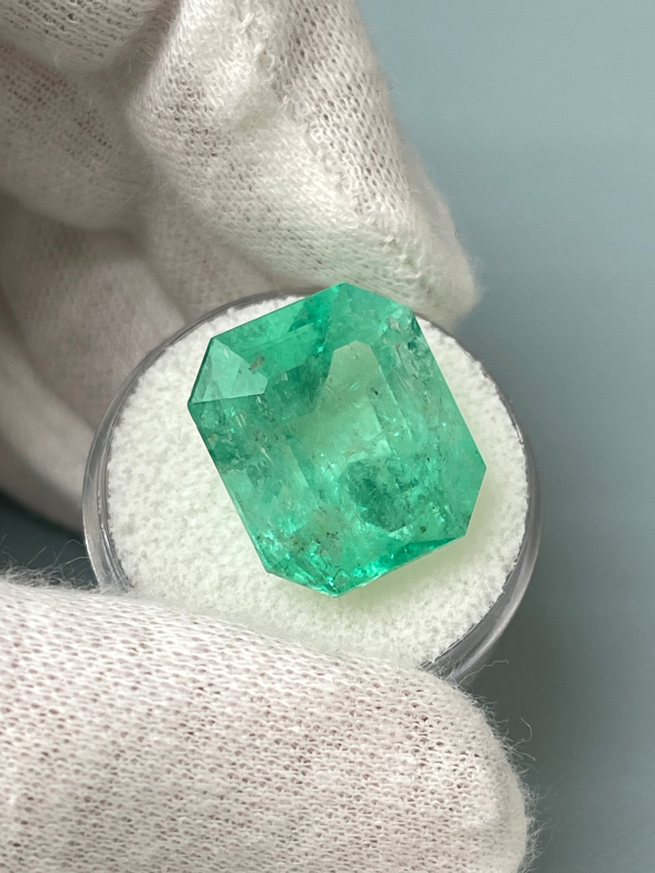 Large 20.44 Carat 18x16 XL Medium Loose Colombian Emerald- Emerald Cut