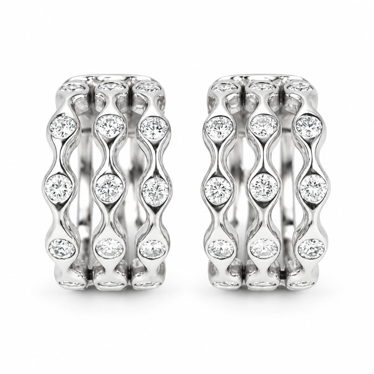 1.05tcw Modern Diamond Hoop Earring 14K