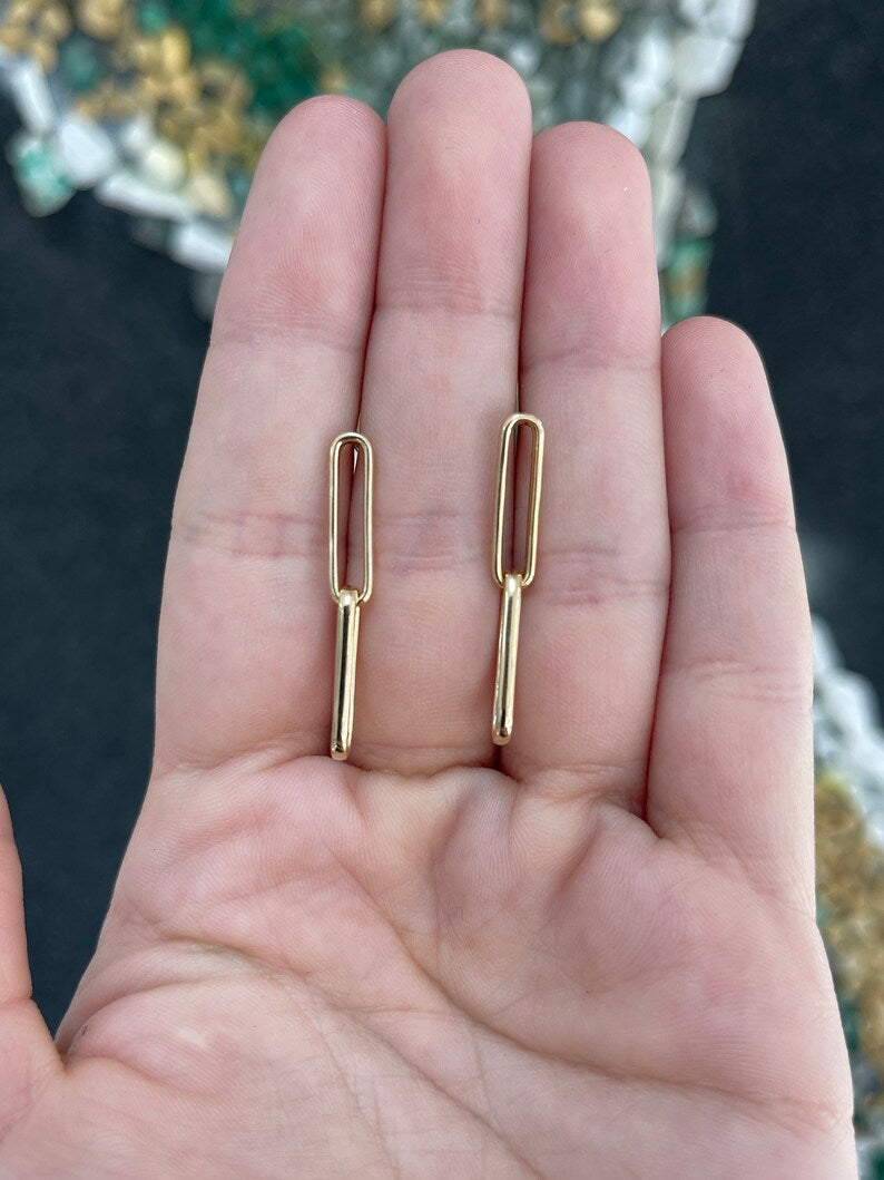 Yellow White Rose Gold Dangle Earrings