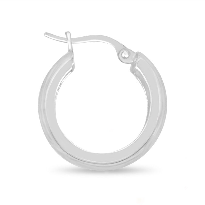 Colombian Emerald 18K white gold hoop earrings, 10mm thick zig zag V vertical stripe light weight jewelry, image showing front view