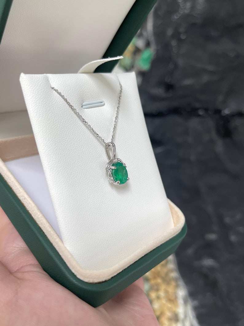 2.29tcw Natural Oval Emerald & Diamond Accent Lush Rich Green Diamond 