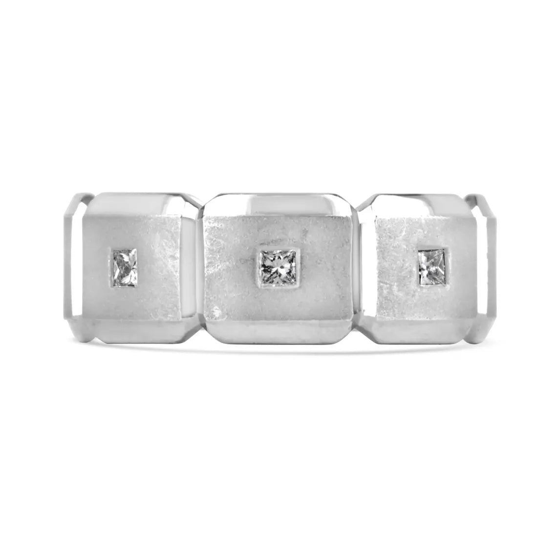 0.25ct Palladium Men's Princess Cut Diamond Wedding Band Ring