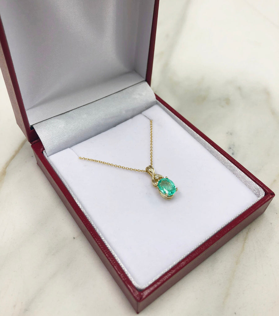 Natural Rich Green Emerald Jewelry in 14K Gold