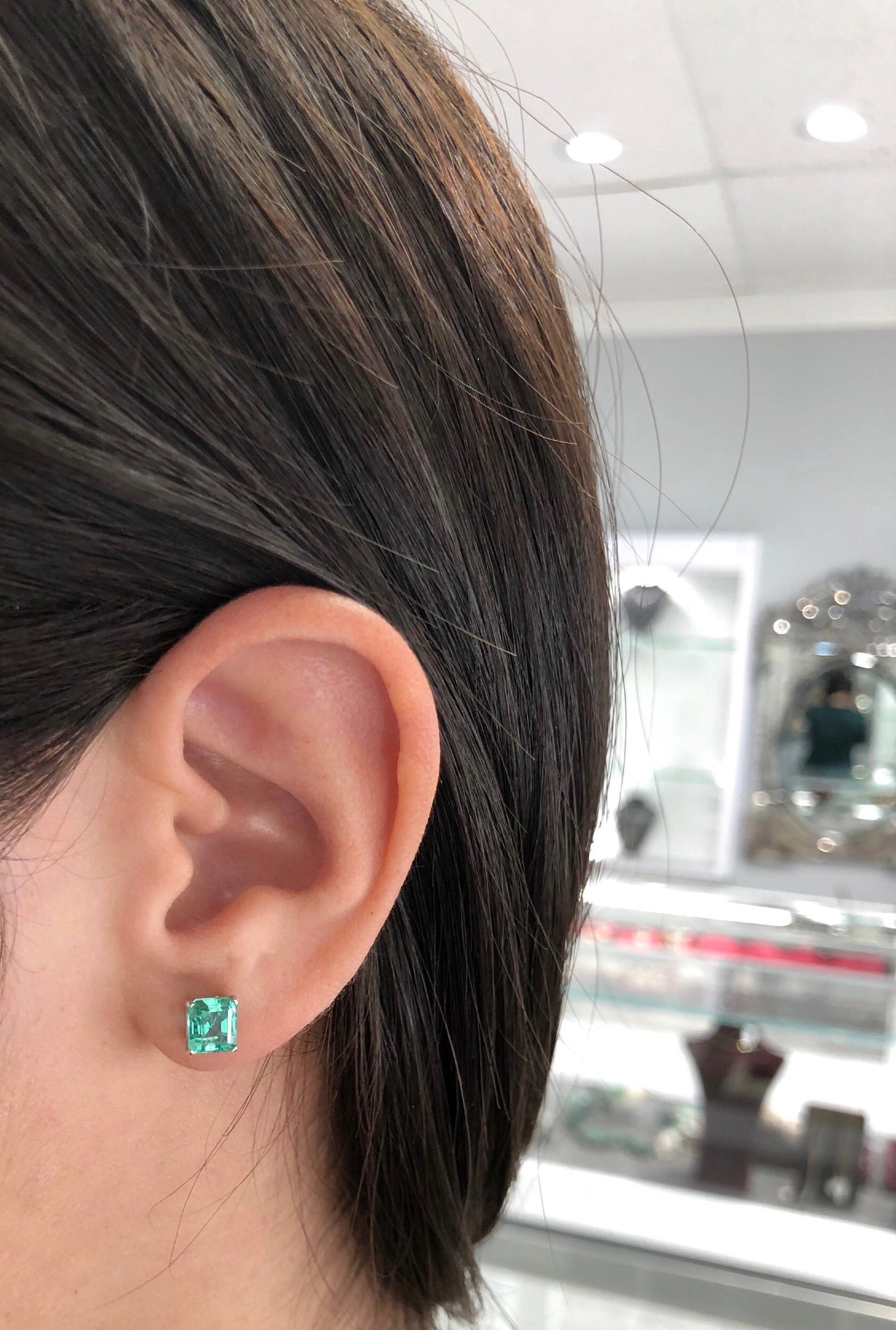 1.60tcw Colombian Emerald Earrings