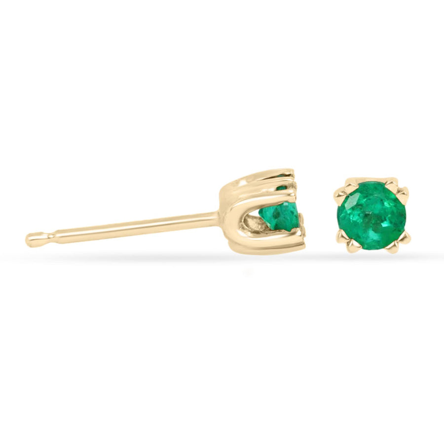0.30tcw AAA+ Petite Round Emerald Baby Earrings 14K