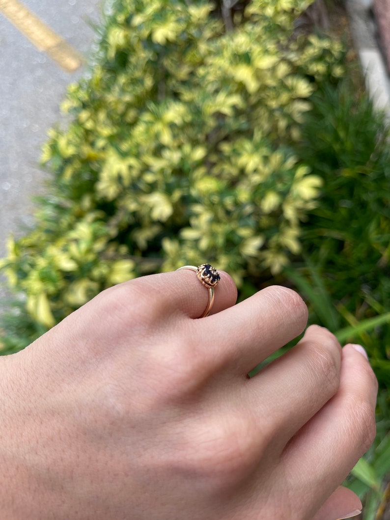 Charming 14K Gold Cocktail Ring with 0.32tcw of Sapphires and Diamonds