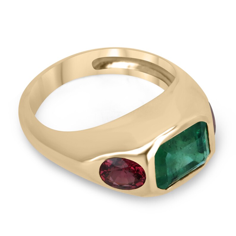 Oval Reddish Pink Sapphire Gypsy Ring