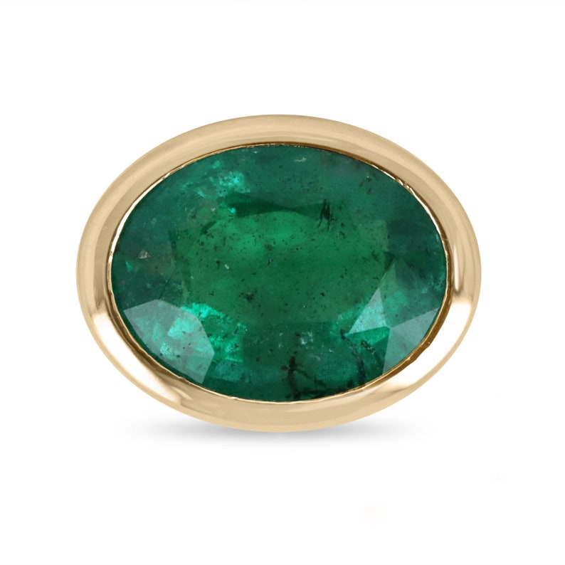 Emerald Solitaire Bezel Slider Necklace