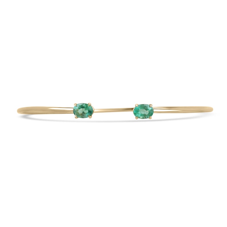 Emerald Toi Et Moi Cuff Bangle Bracelet