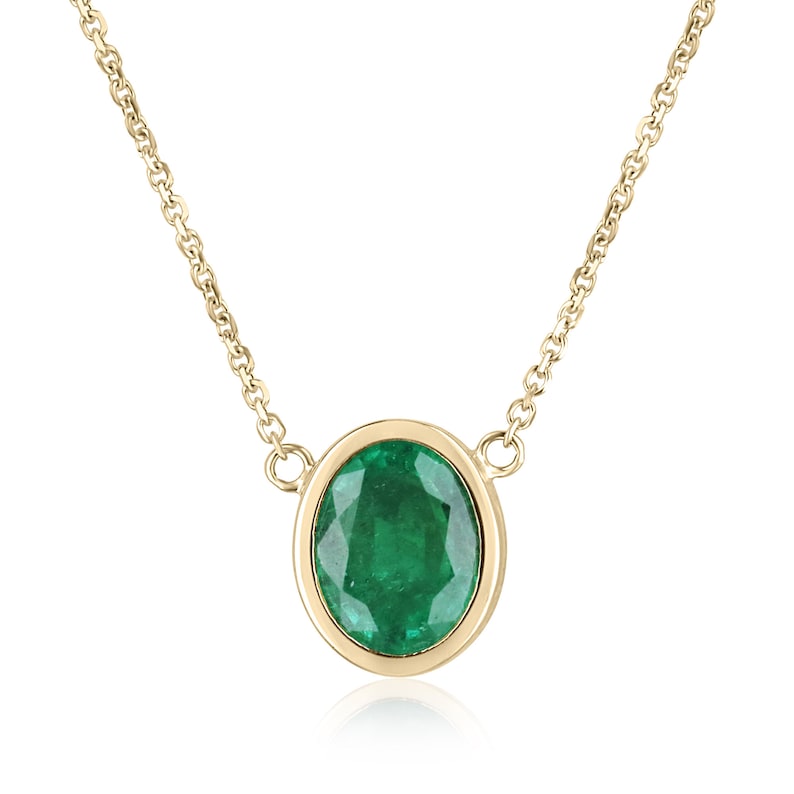 Emerald Stationary Pendant Necklace