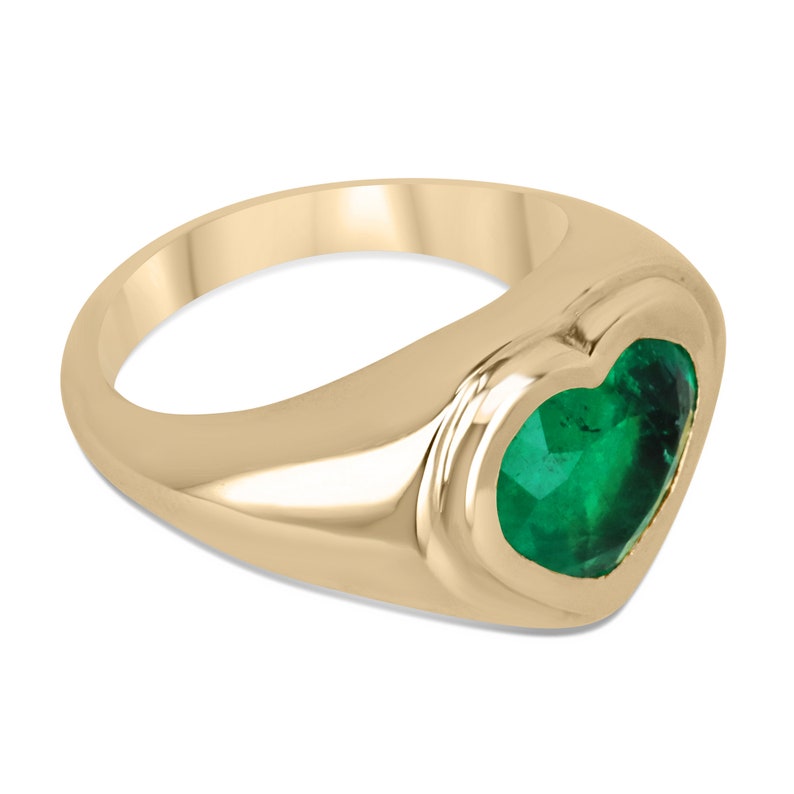  Heart Cut Emerald Solitaire Ring