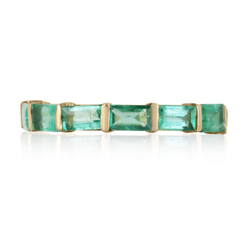 Bold Elegance: 1.80tcw 14K Gold Large Emerald Baguette Wedding Engagement Band Ring