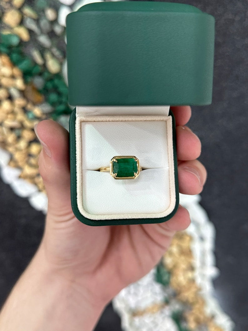 Emerald Solitaire Right Hand Ring