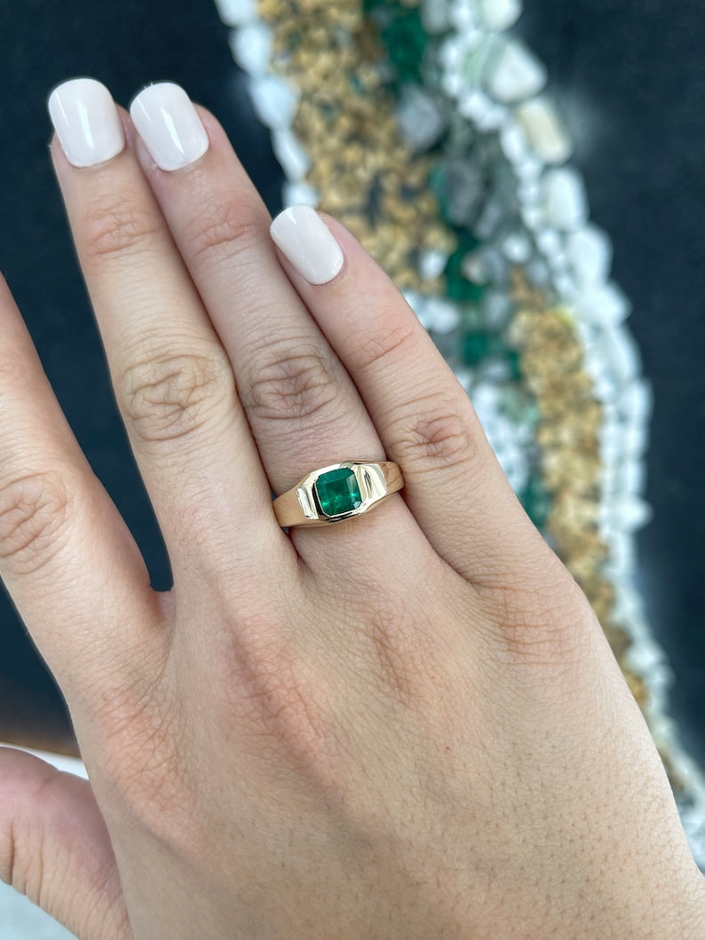 Deep Green Emerald Ring