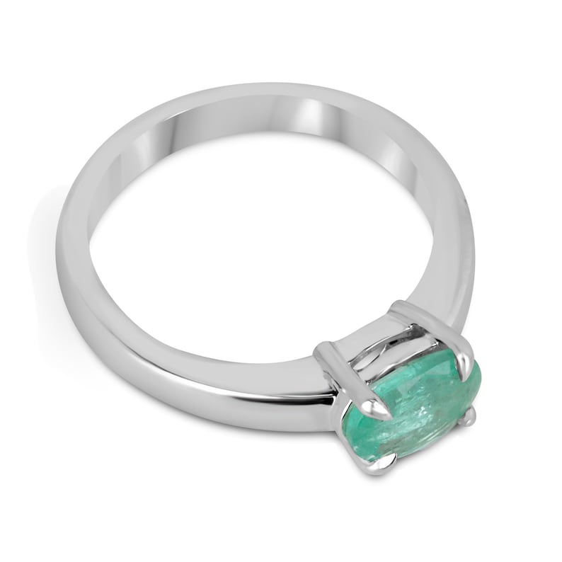 Emerald East to West Solitaire Ring