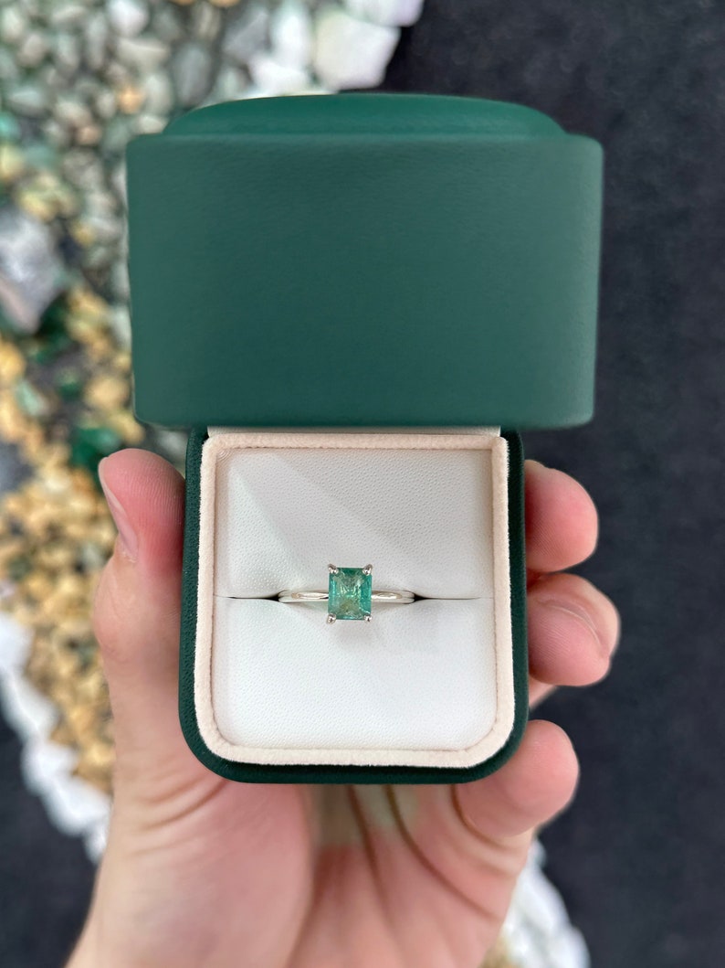 925 Emerald Ring Birthday Gift