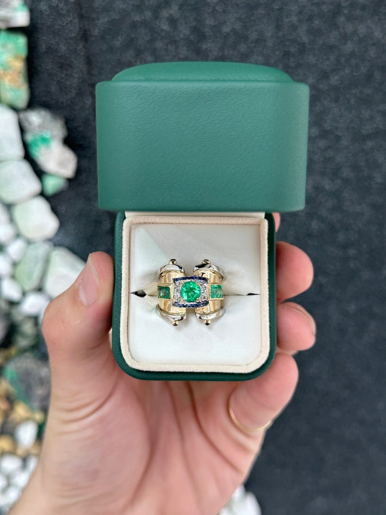 Emerald Sapphire Statement Ring