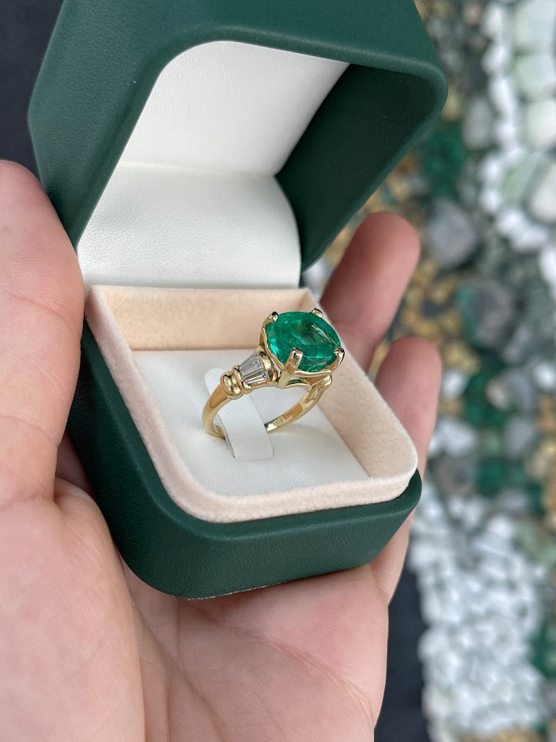 Buy CEYLONMINE Emerald RIng With natural Panna Stone Stone Emerald Gold  Plated Ring Online at Best Prices in India - JioMart.