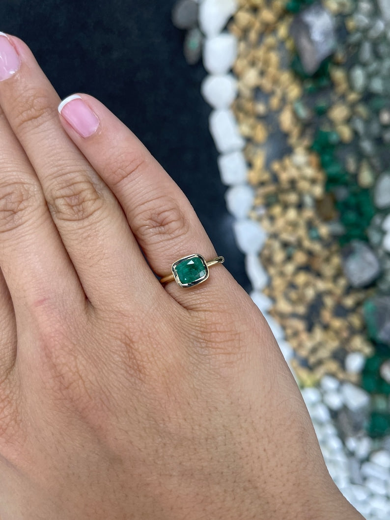 Open Back Emerald Ring